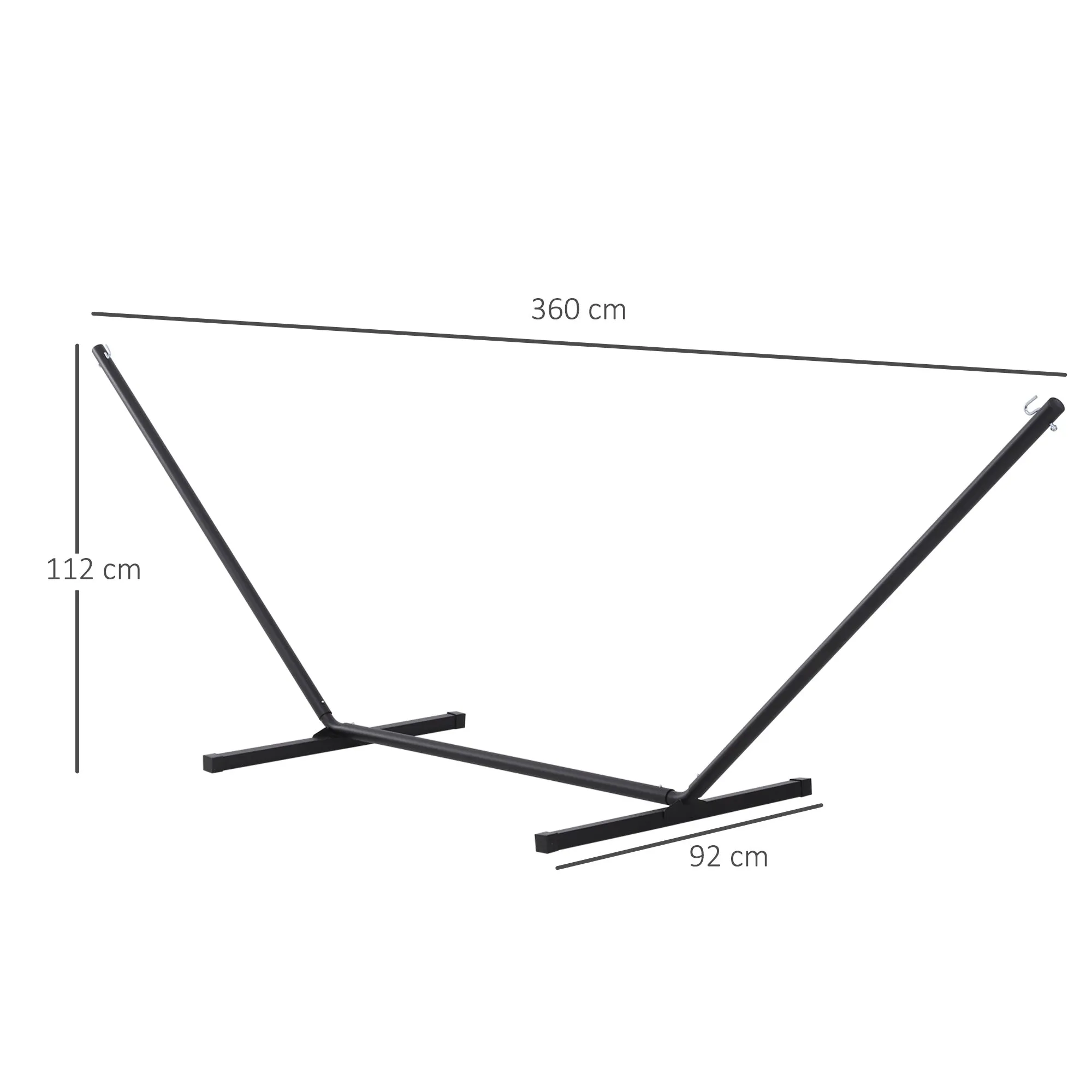 Hammock Frame Max. Support 120 Kg Metal 360x92x112cm - Image 3