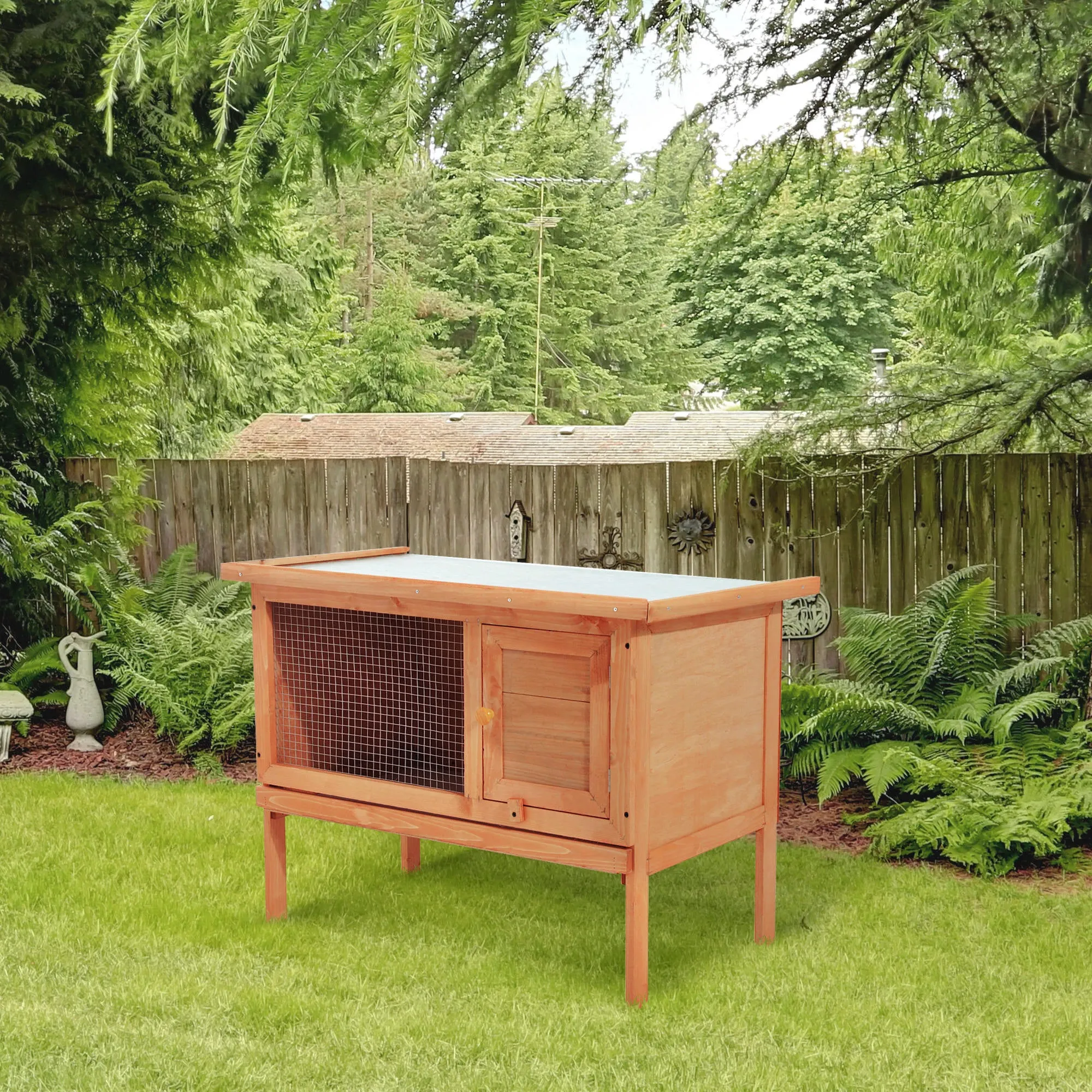 Rabbit Cage Outdoor Hutch in Fir Wood 90 x 45 x 65cm - Image 2