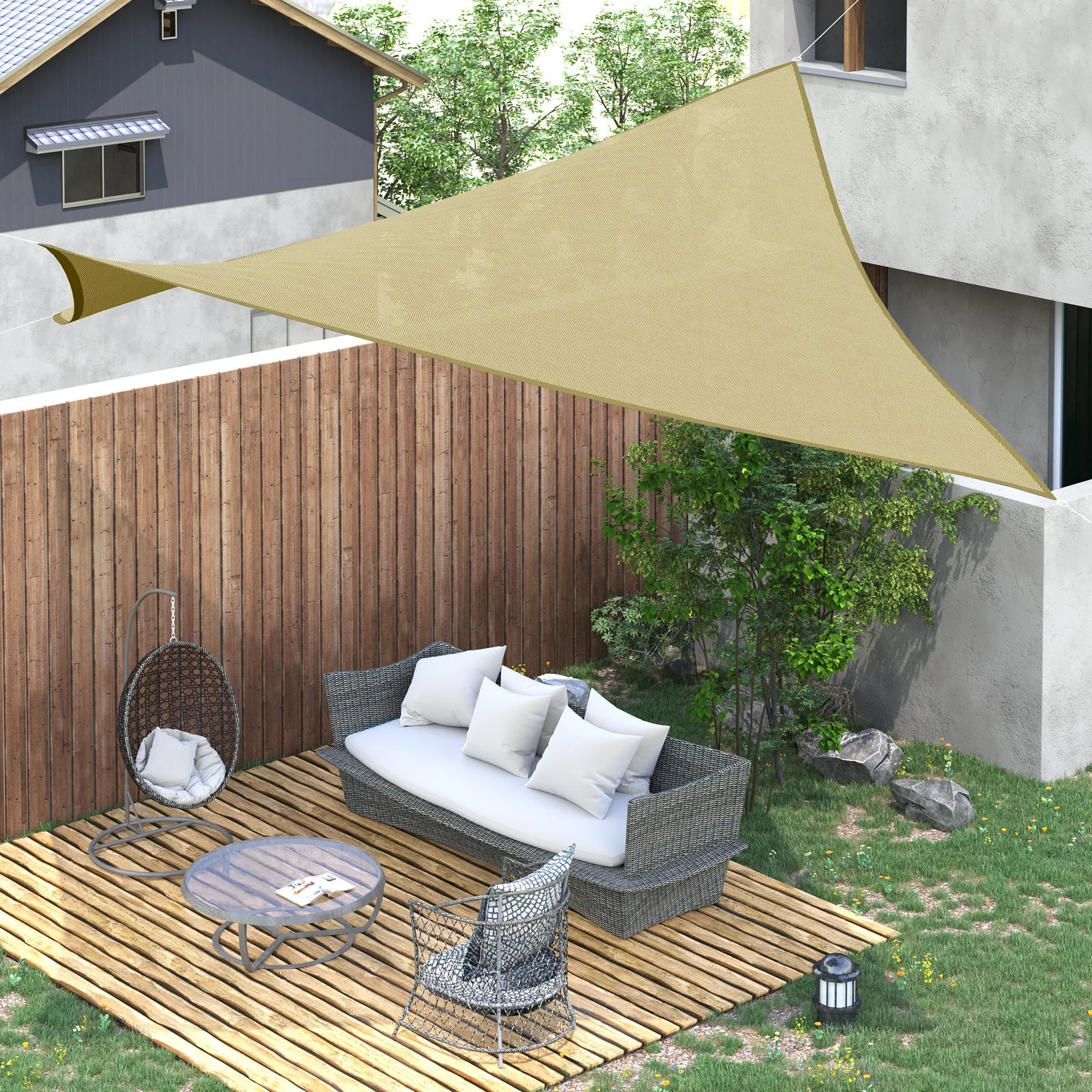 Square Outdoor Sun Shade Awning in Breathable HDPE, 95% UV Protection, 360x360 cm - Image 2