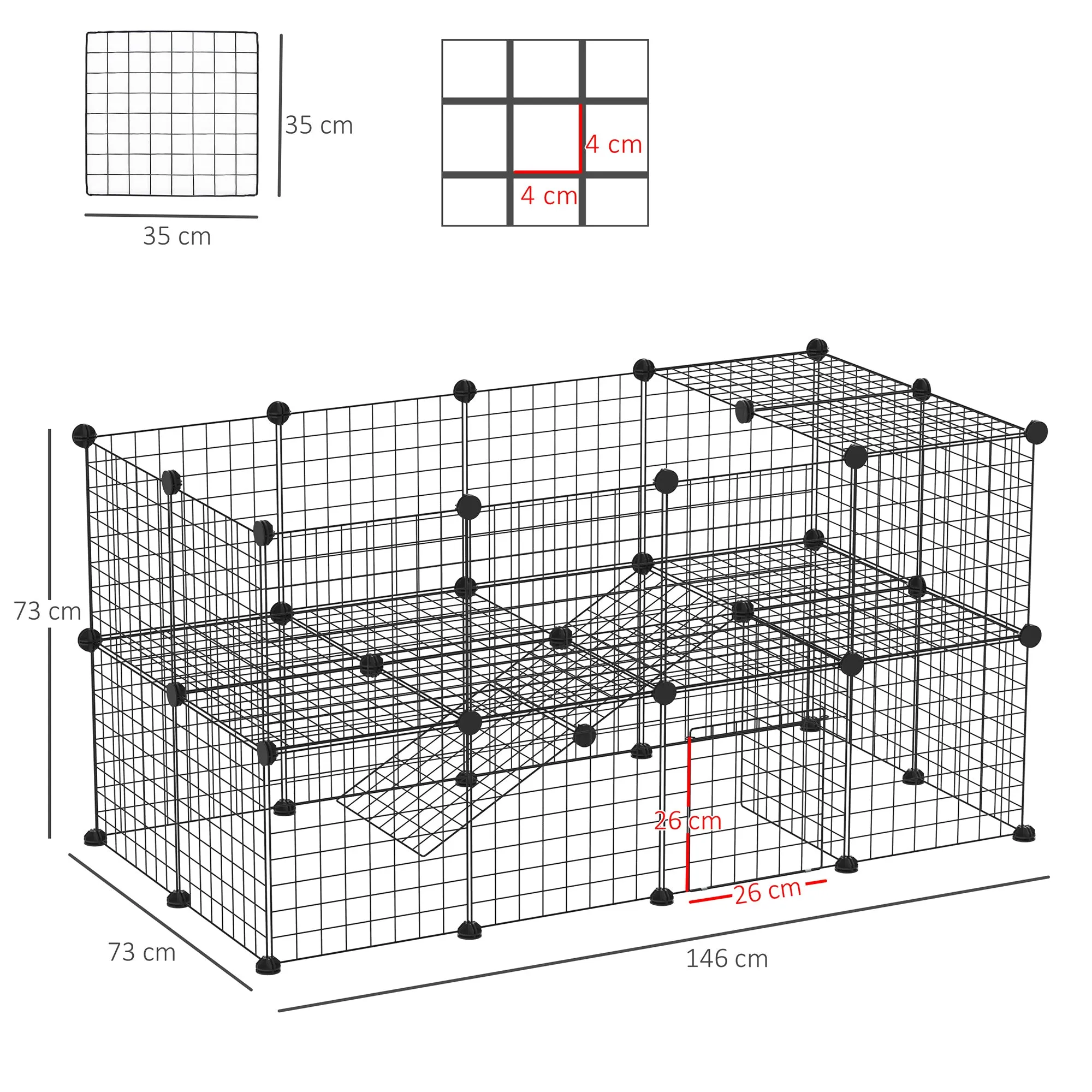 Metal Playpen for Small Pets with 36 Metal Panels to Assemble in Your Preferred Shape and Configuration and with Door - Image 3