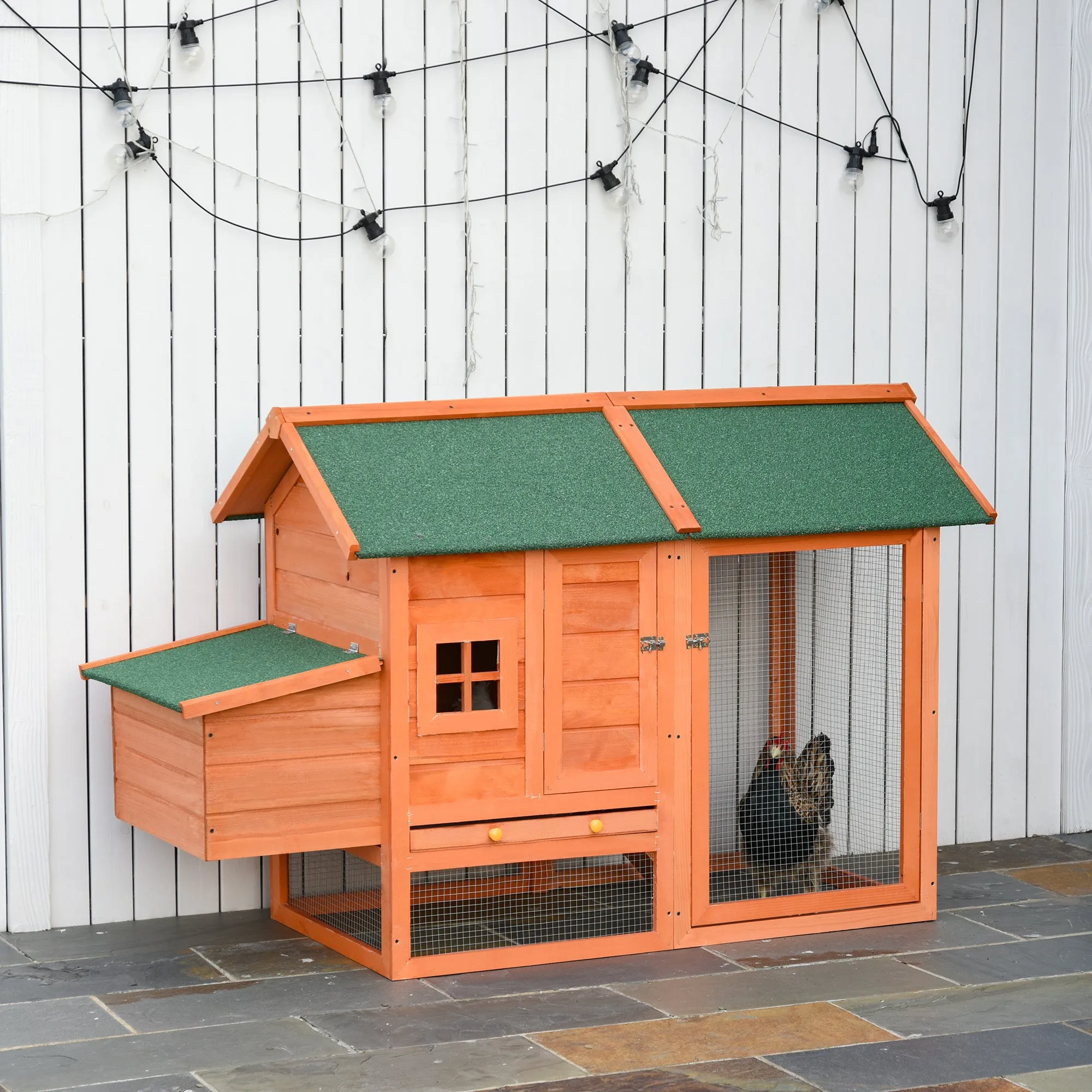 Prefabricated Wooden Chicken Coop with Nesting Box and Removable Tray - Image 2