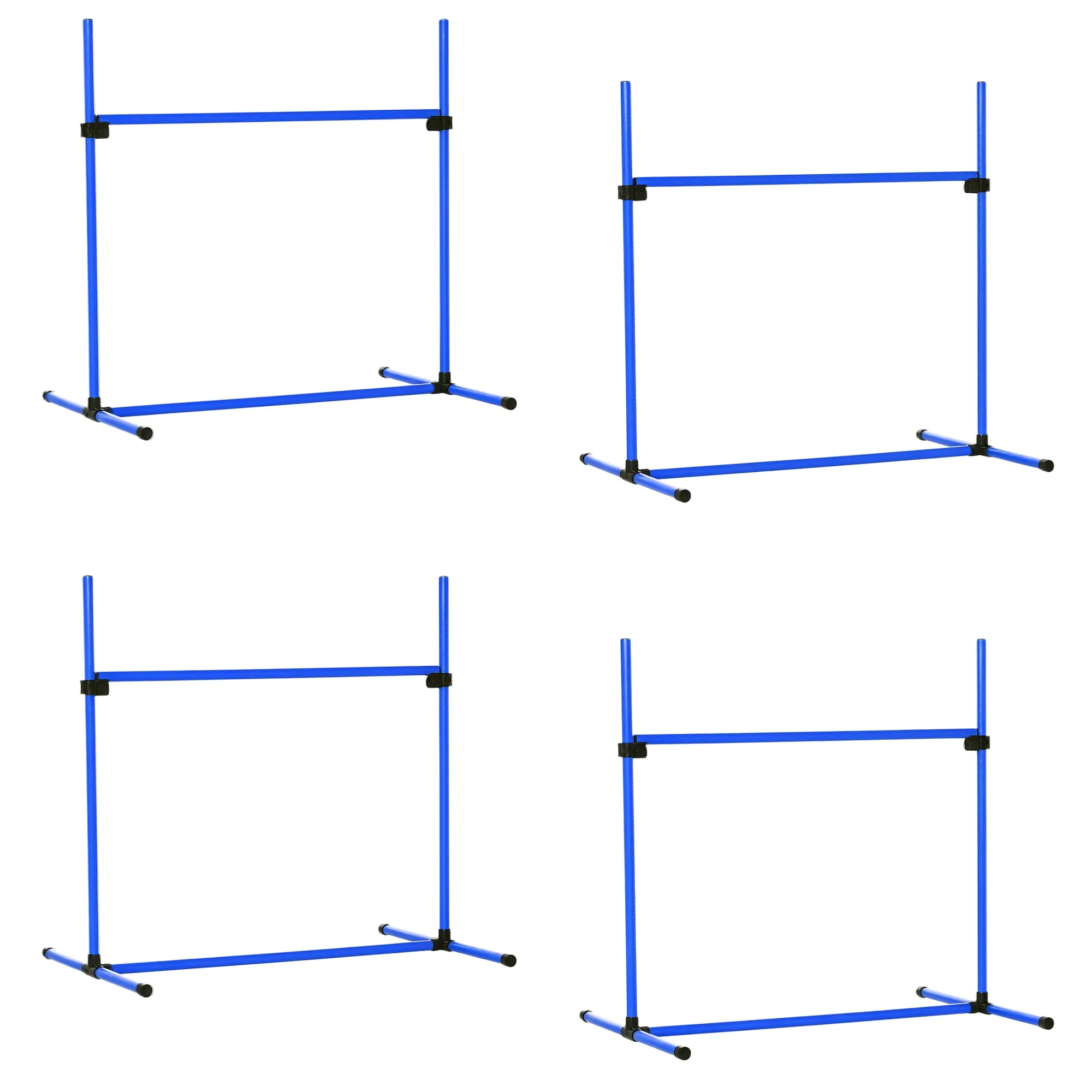 Set of 4 Agility Dog Training Hurdles with Adjustable Height and Carrying Bag Included, 99x65x94cm, Blue