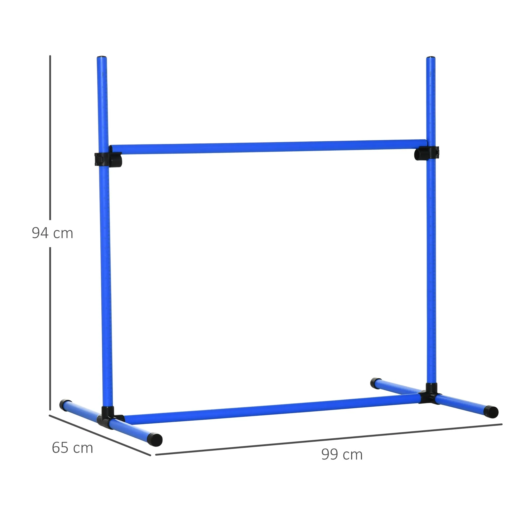 Set of 4 Agility Dog Training Hurdles with Adjustable Height and Carrying Bag Included, 99x65x94cm, Blue - Image 3