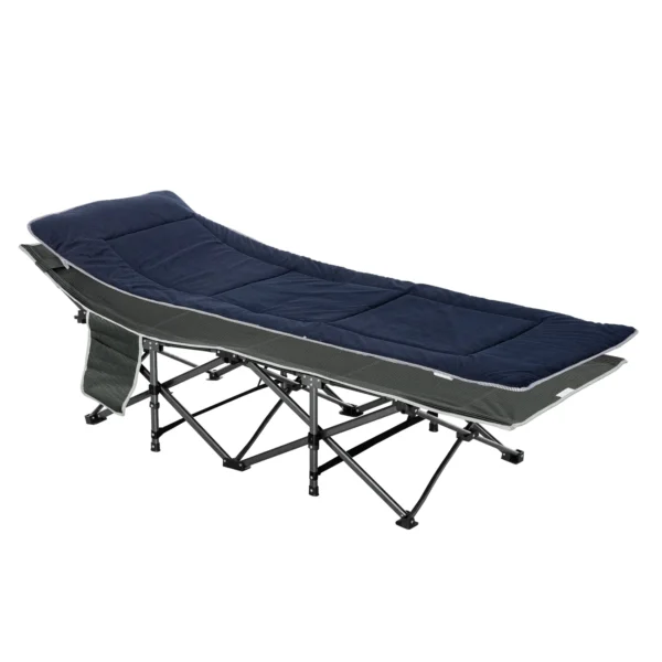 Folding Camping Cot for Adults with Pillow and Carry Bag, 188x64.5x53cm - Blue