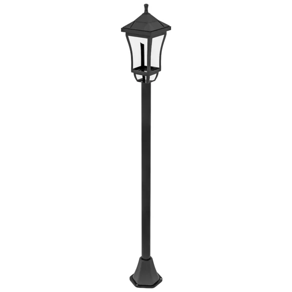 Garden Lamp with 6h Battery Life and Ground Anchoring, in ABS and Polycarbonate, 15x15x127 cm, Black