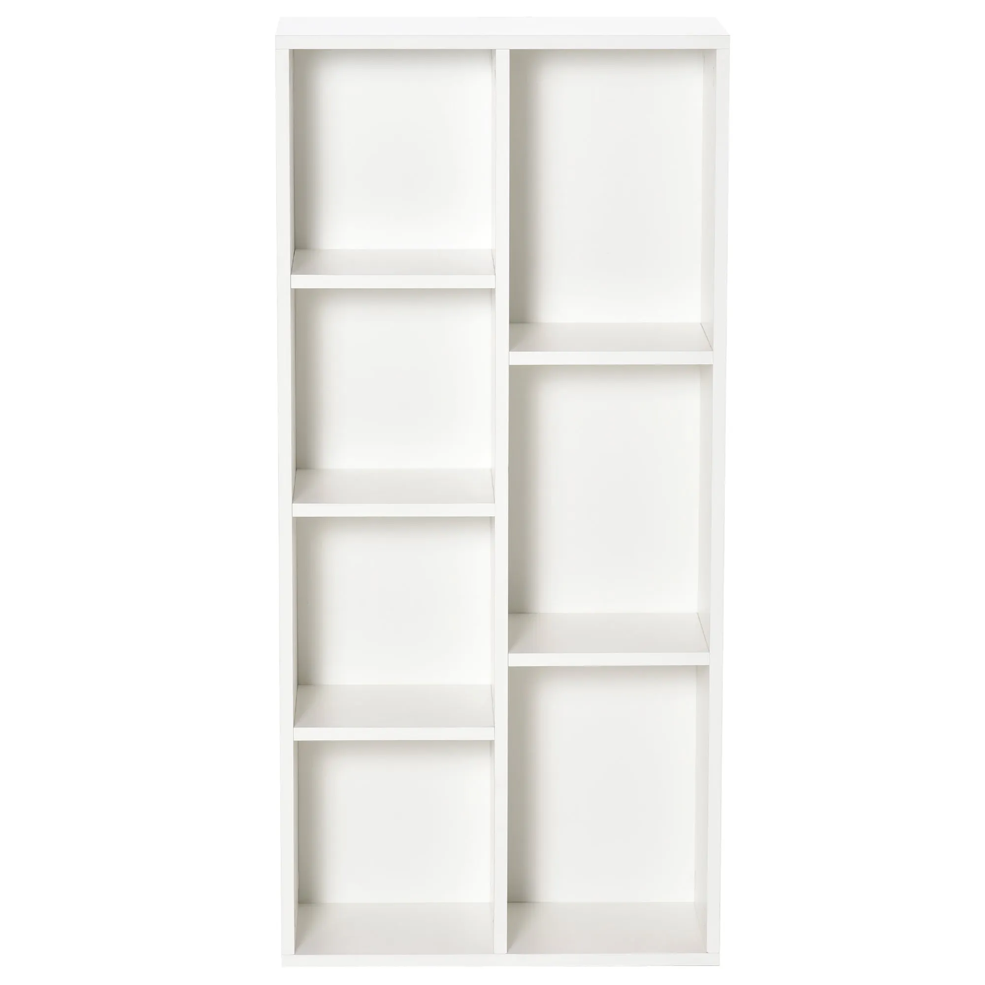 Modern Cube Bookcase with 7 Shelves, Chipboard, 50x24x106 cm, White - Image 2