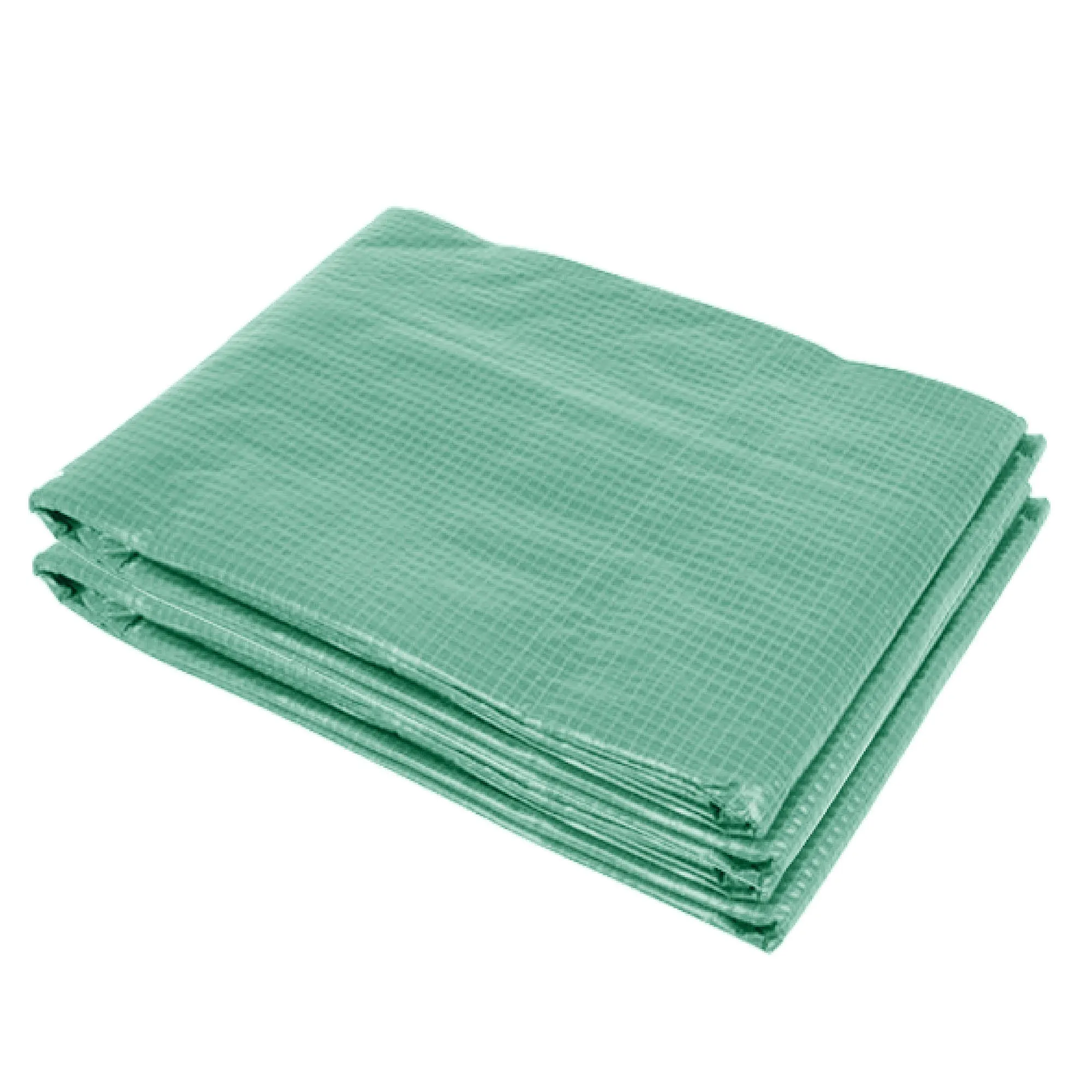 PE Greenhouse Cover with 12 Windows, Roll-Up Door and Buried Edges, 6x3x2 m, Green (COVER ONLY) - Image 2
