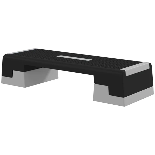 SPORTNOW Adjustable Height Stepper with Removable Steps and Non-Slip Bottom, in ABS, 97x36x15/20/25 cm, Gray