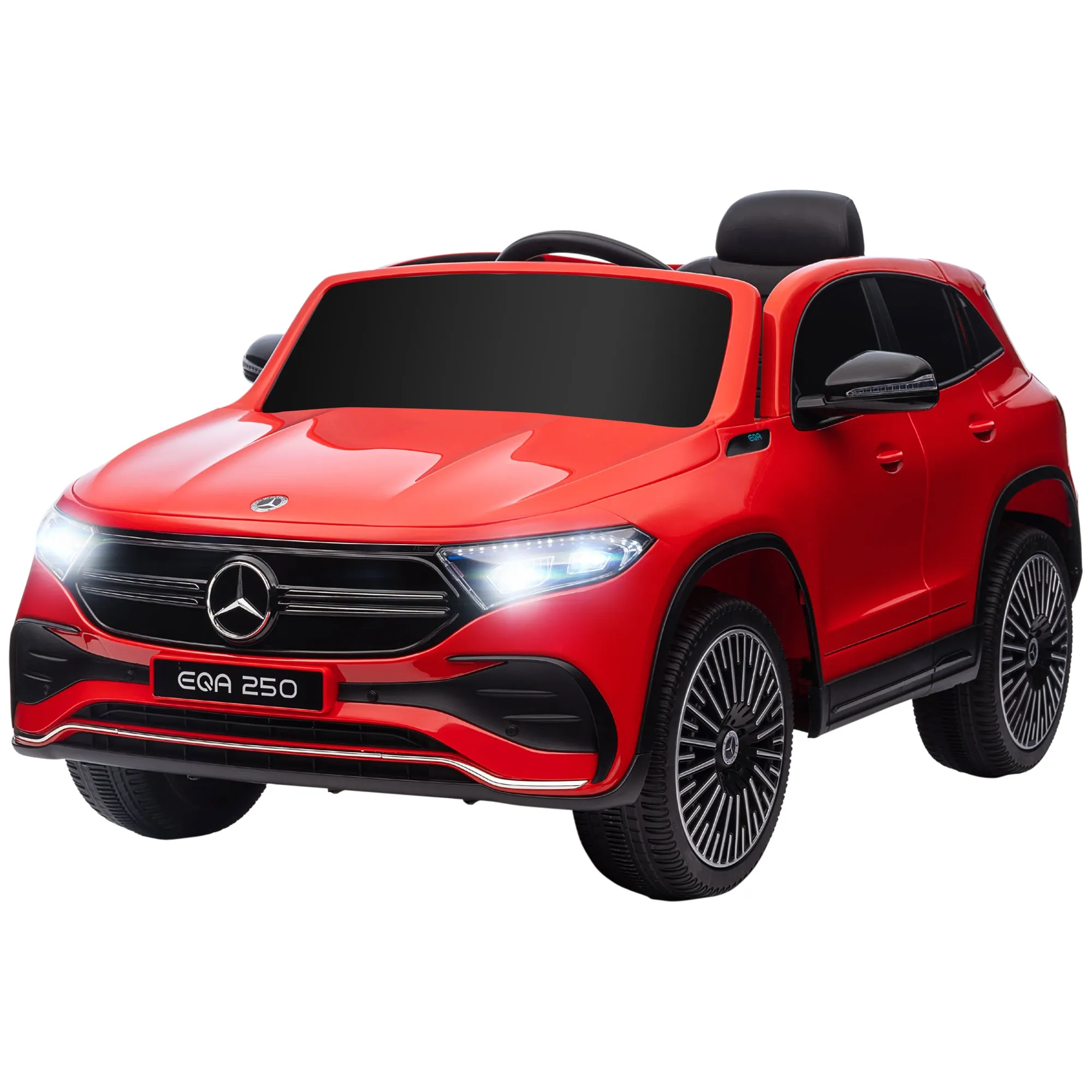 Electric Ride-On Car for Kids 3-8 Years with Remote Control, Headlights and Horn, Red and Black