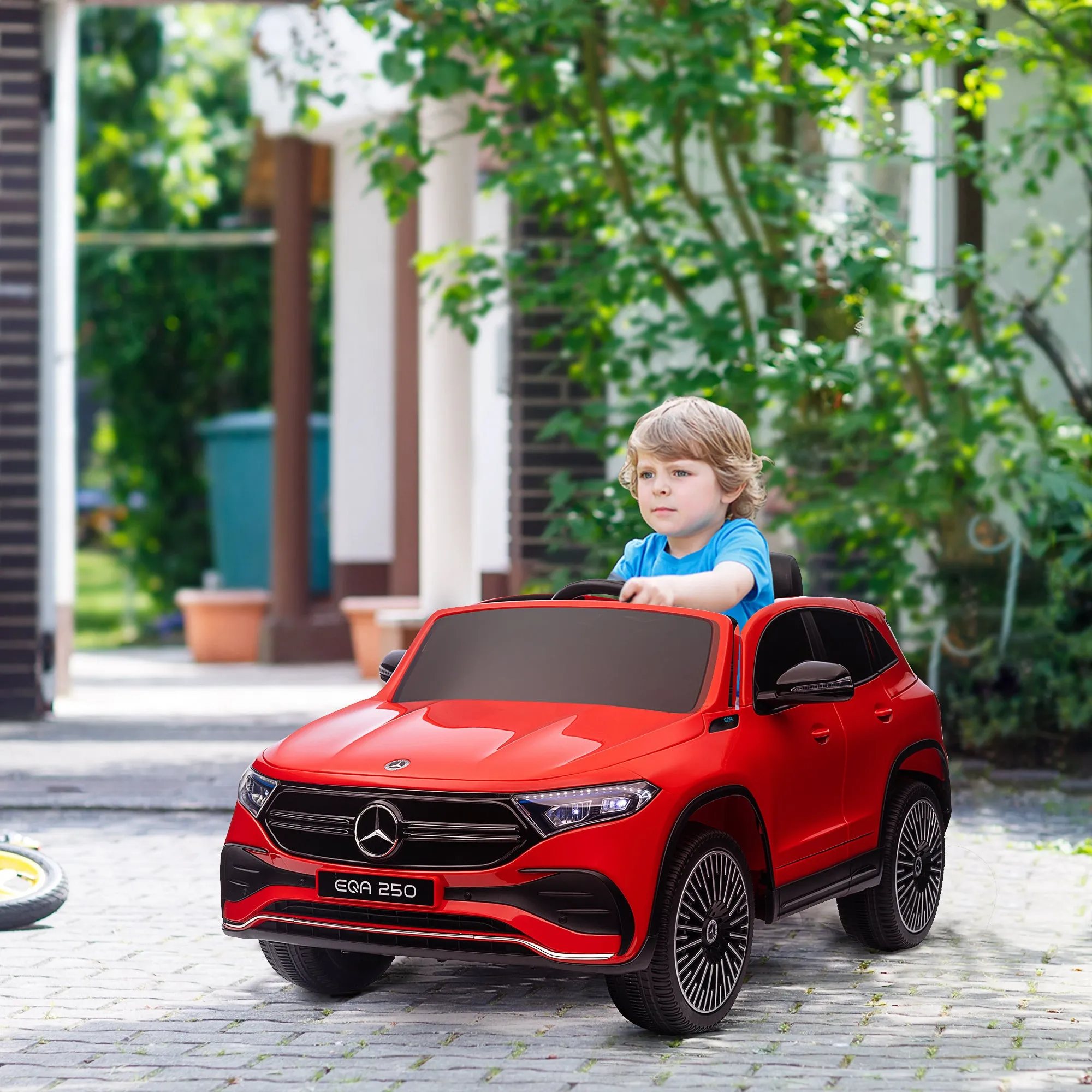 Electric Ride-On Car for Kids 3-8 Years with Remote Control, Headlights and Horn, Red and Black - Image 2
