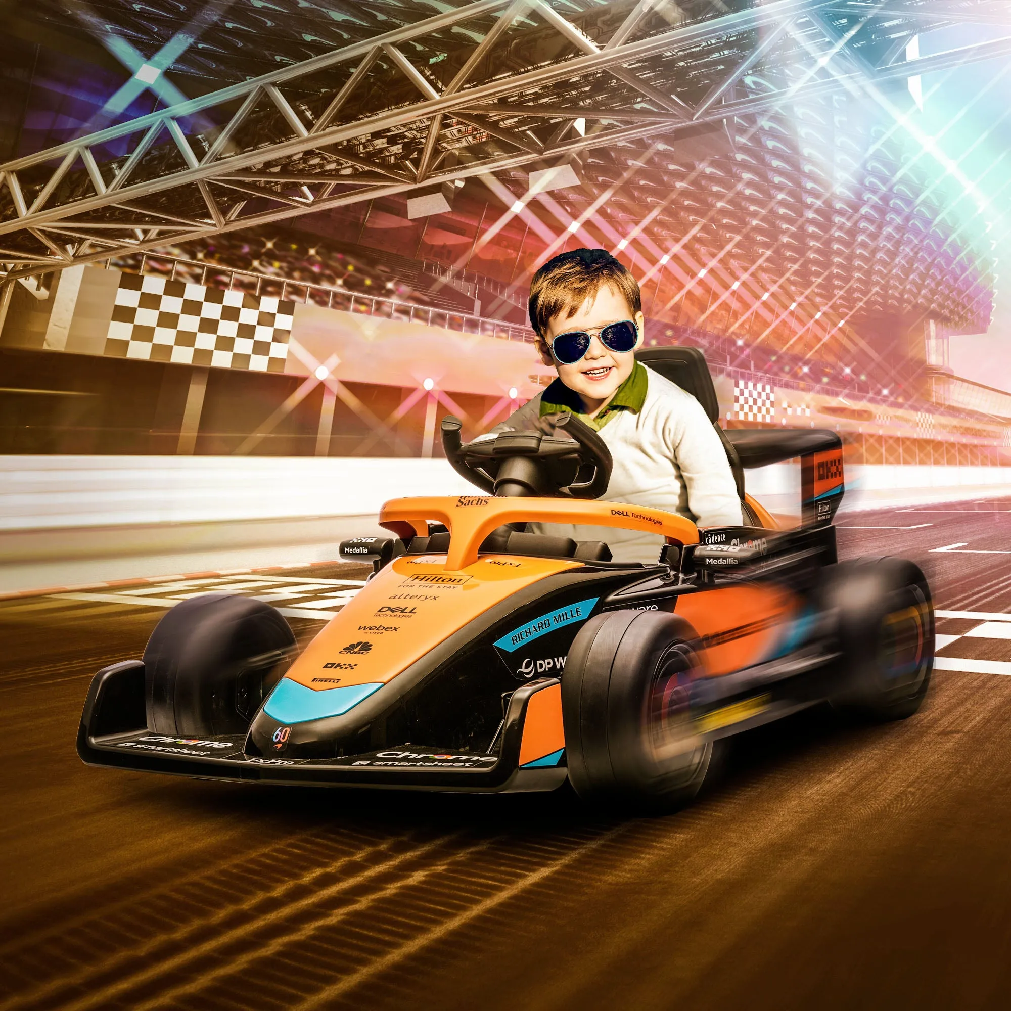 Mclaren Electric Ride-On Toy Car for Children 3-5 Years with McLaren License, Remote Control and Horn, 115x67x50 cm, Orange - Image 2