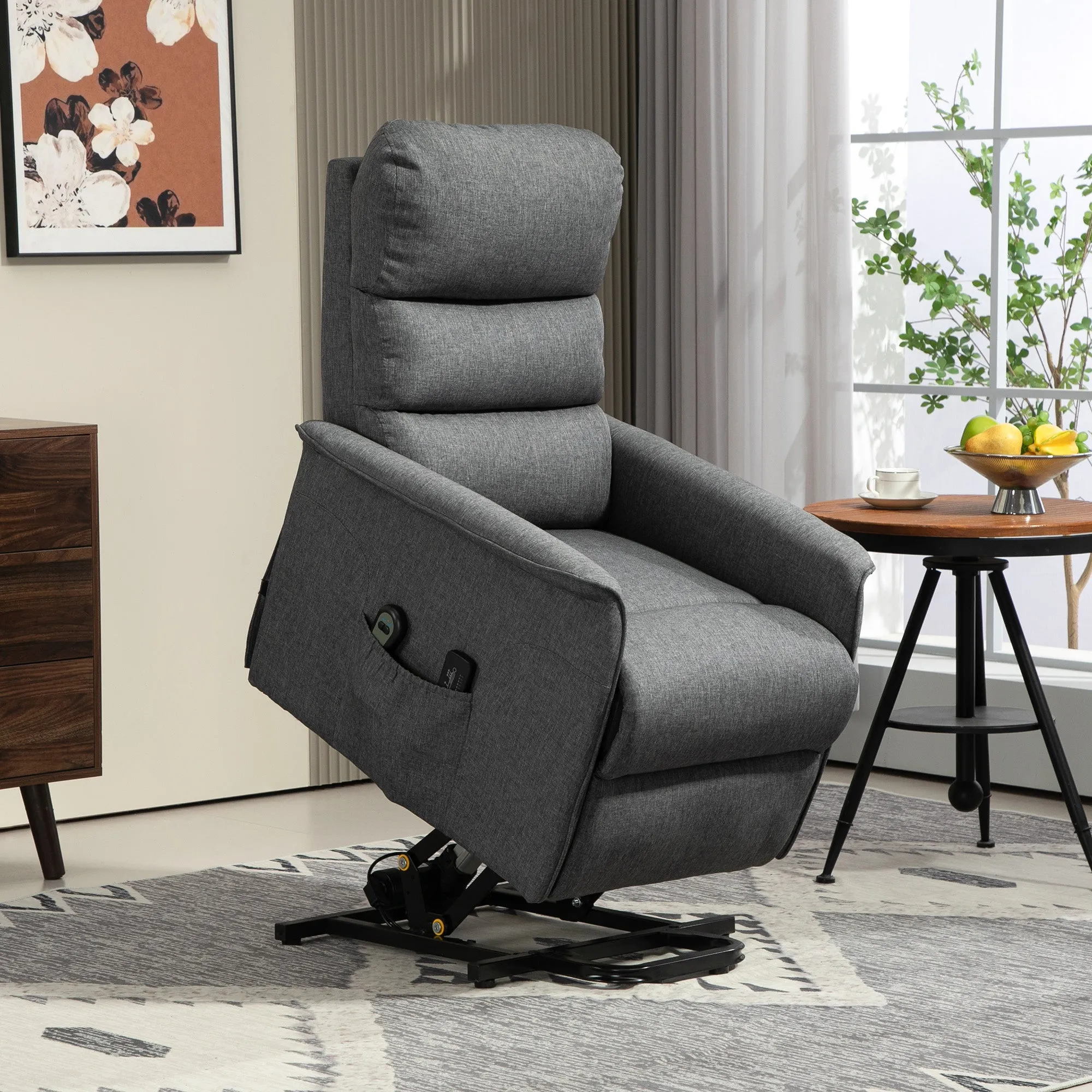 Electric Lift Armchair with 8 Vibration Points, 4 Massage Modes and Heating, Grey - Image 2