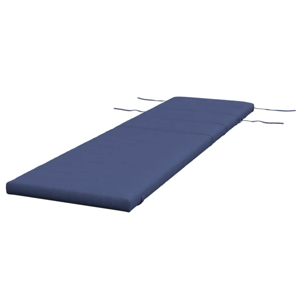 Fabric Sun Lounger Cushion with Ties, Dark Blue