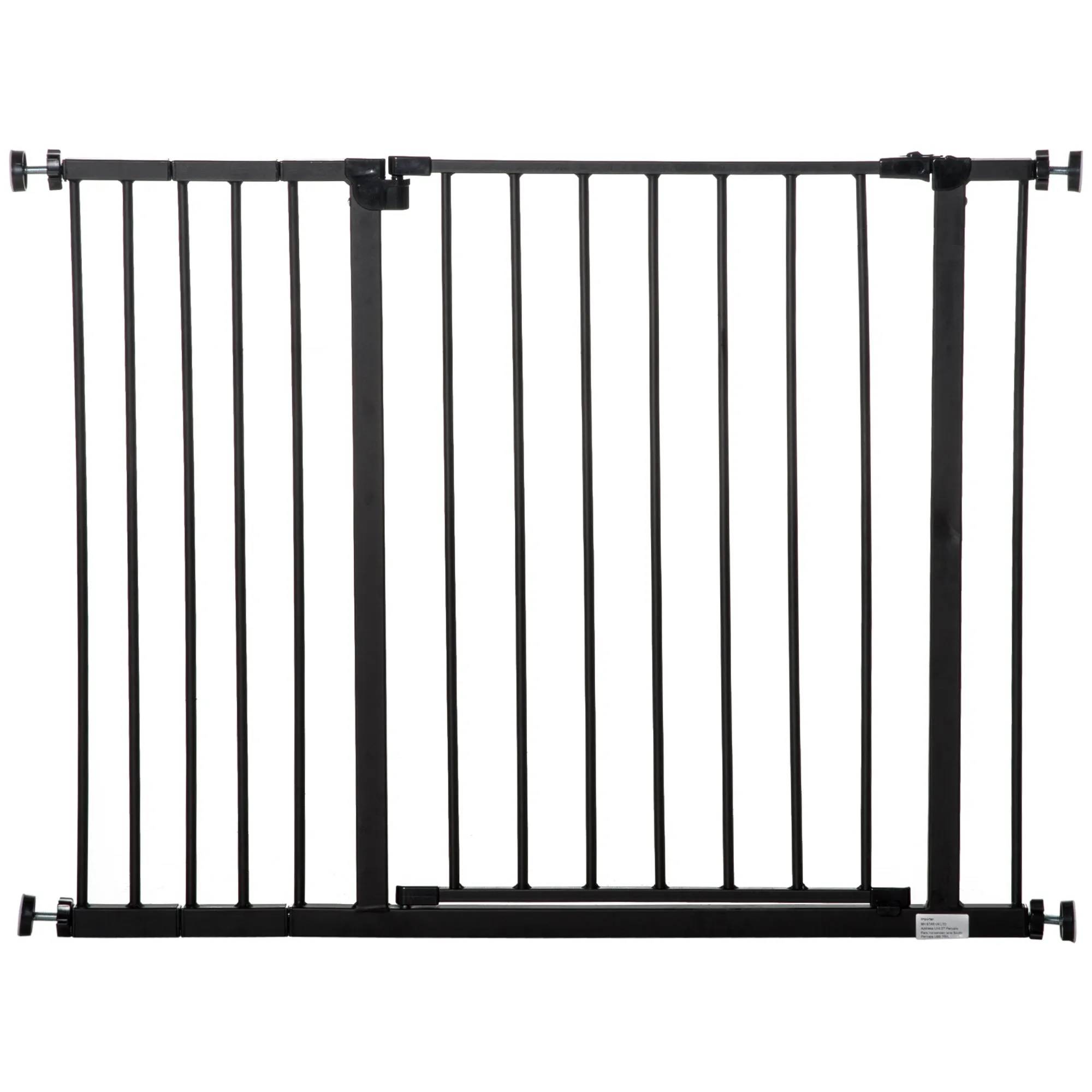 Extendable Dog Gate with Screws and Wide Opening, Metal and Plastic, 76-107x76 cm, Black 24
