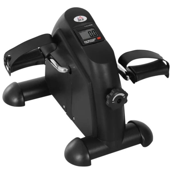 Mini Portable Exercise Bike for Leg Arms Training with LCD Display TPR, PP, Cast Iron Wheel 35 x 40 x 31 cm Black