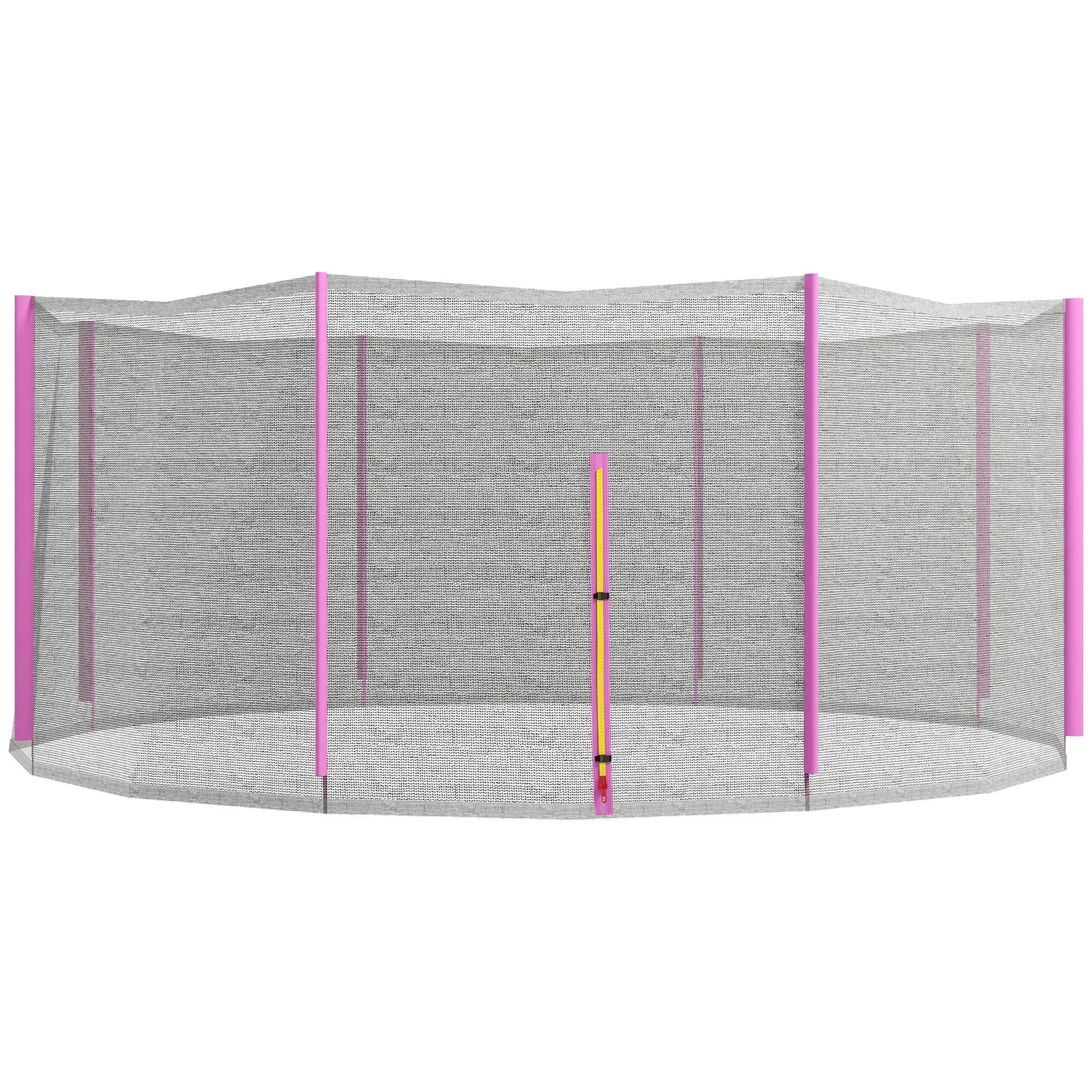 Trampoline Safety Net with Zippered Entrance, PE, Ø366x180 cm, Black and Pink