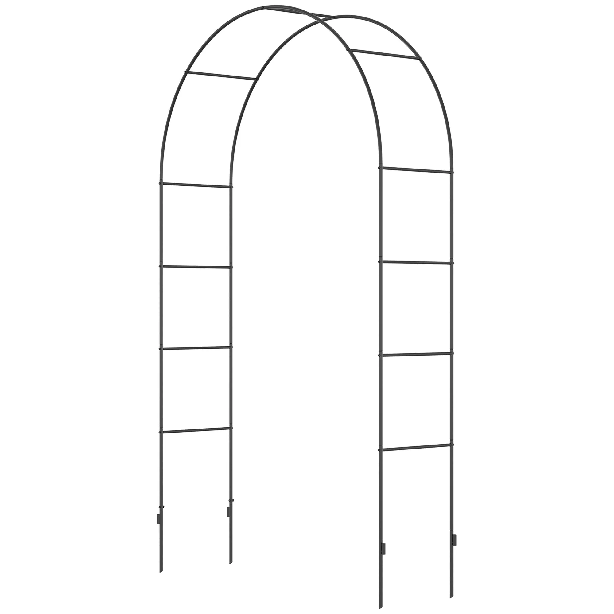 Metal Garden Outdoor Climbing Plant Arch, 140x40x240cm, Black