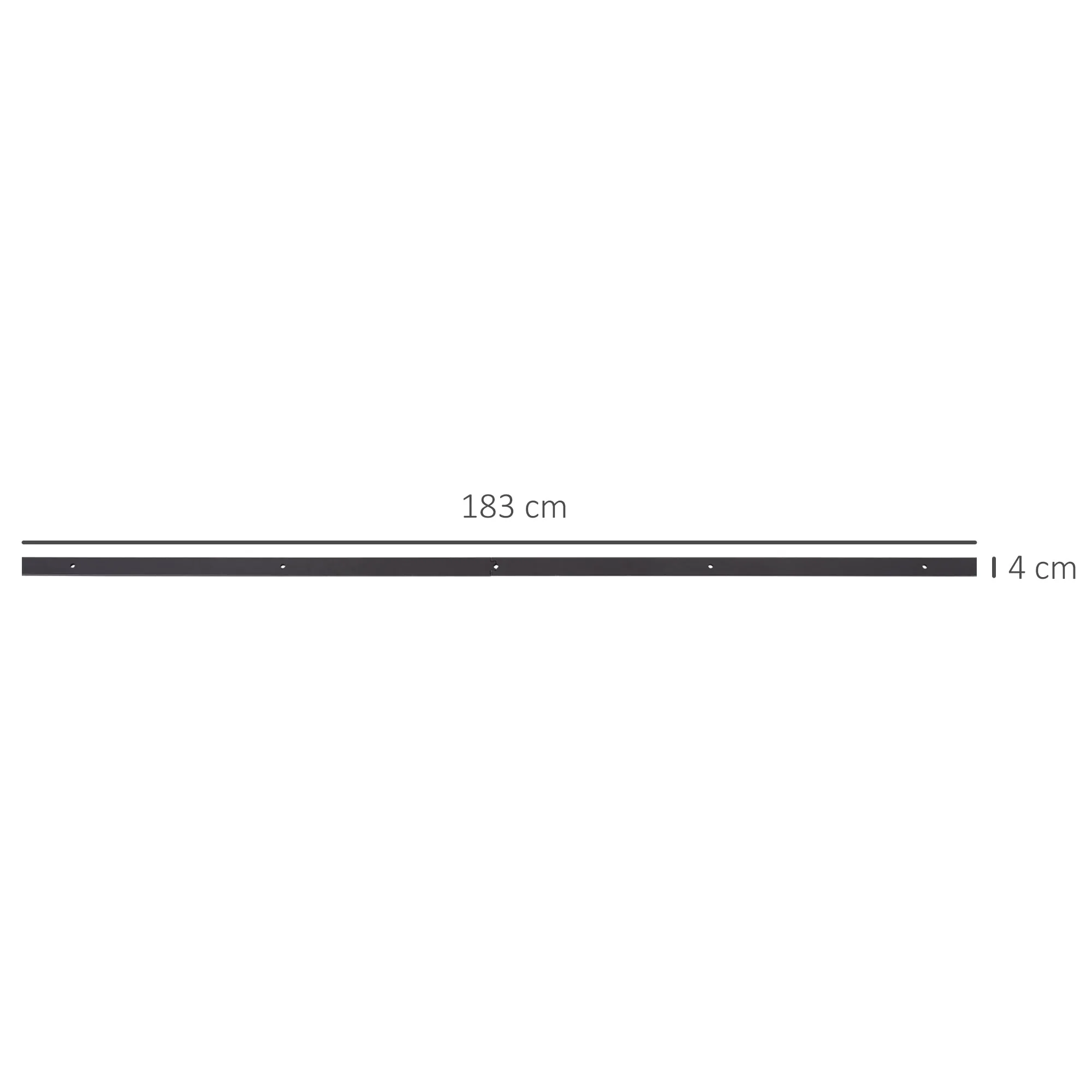 Sliding Door Kit 100kg max in Steel with Track, Hooks, Stoppers, Screws and Bolts, 183x4x0.6 cm - Image 3