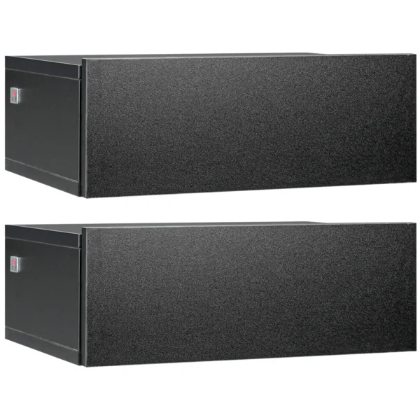 Set of 2 Modern Wooden Floating Bedside Tables for Bedroom, 40x30x15cm, Black