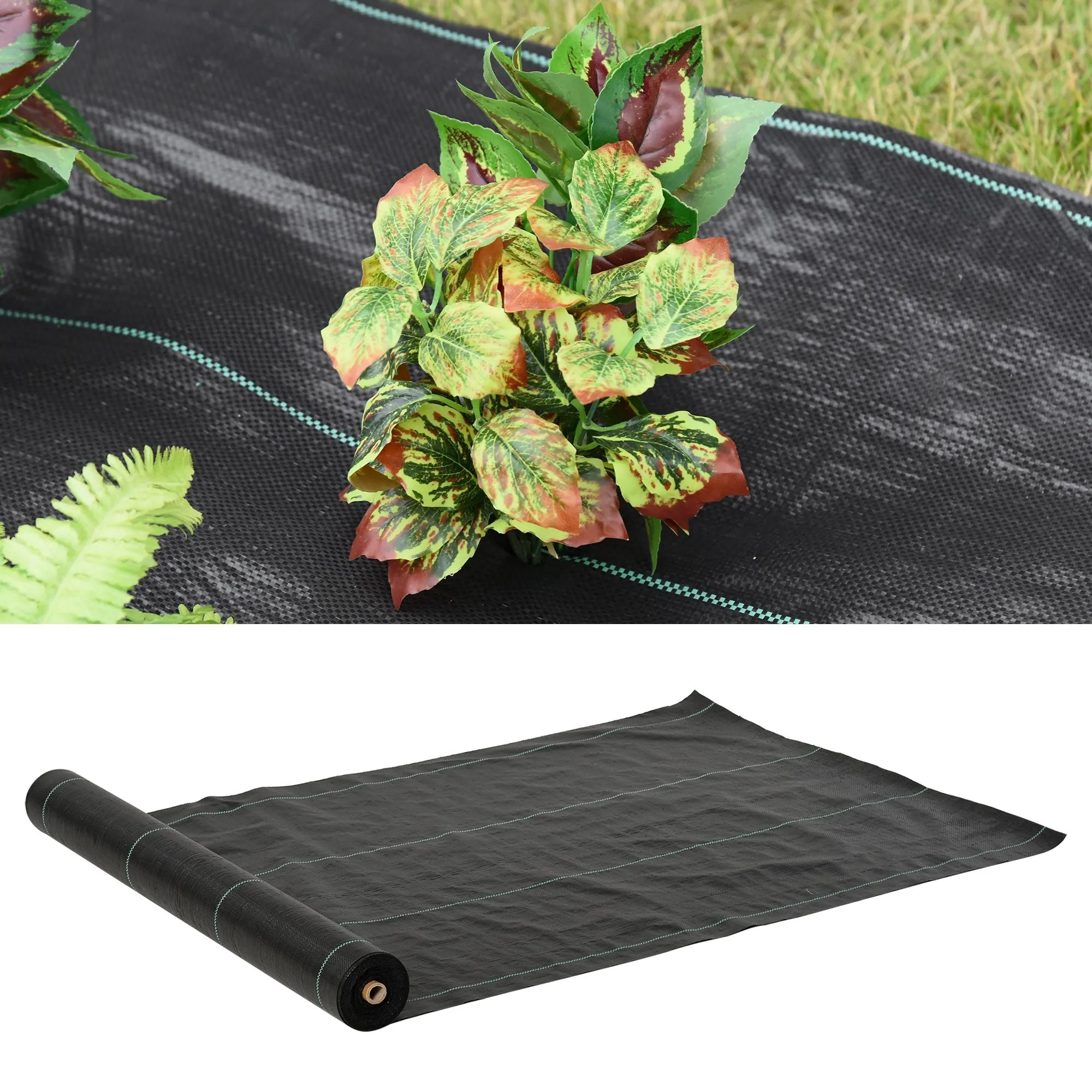 50x1m PP Draining and Breathable Mulch Sheet for Vegetable Garden, Greenhouse and Garden, Black - Image 2