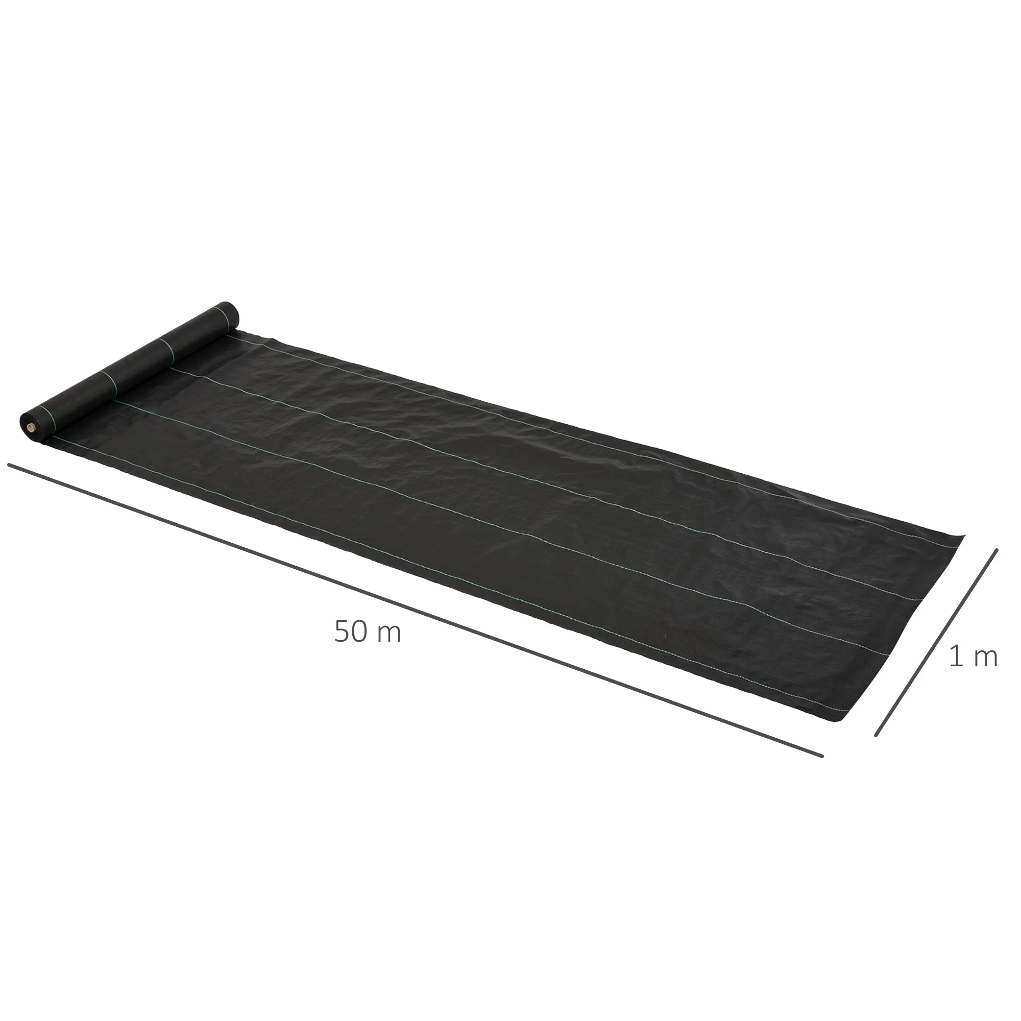 50x1m PP Draining and Breathable Mulch Sheet for Vegetable Garden, Greenhouse and Garden, Black - Image 3