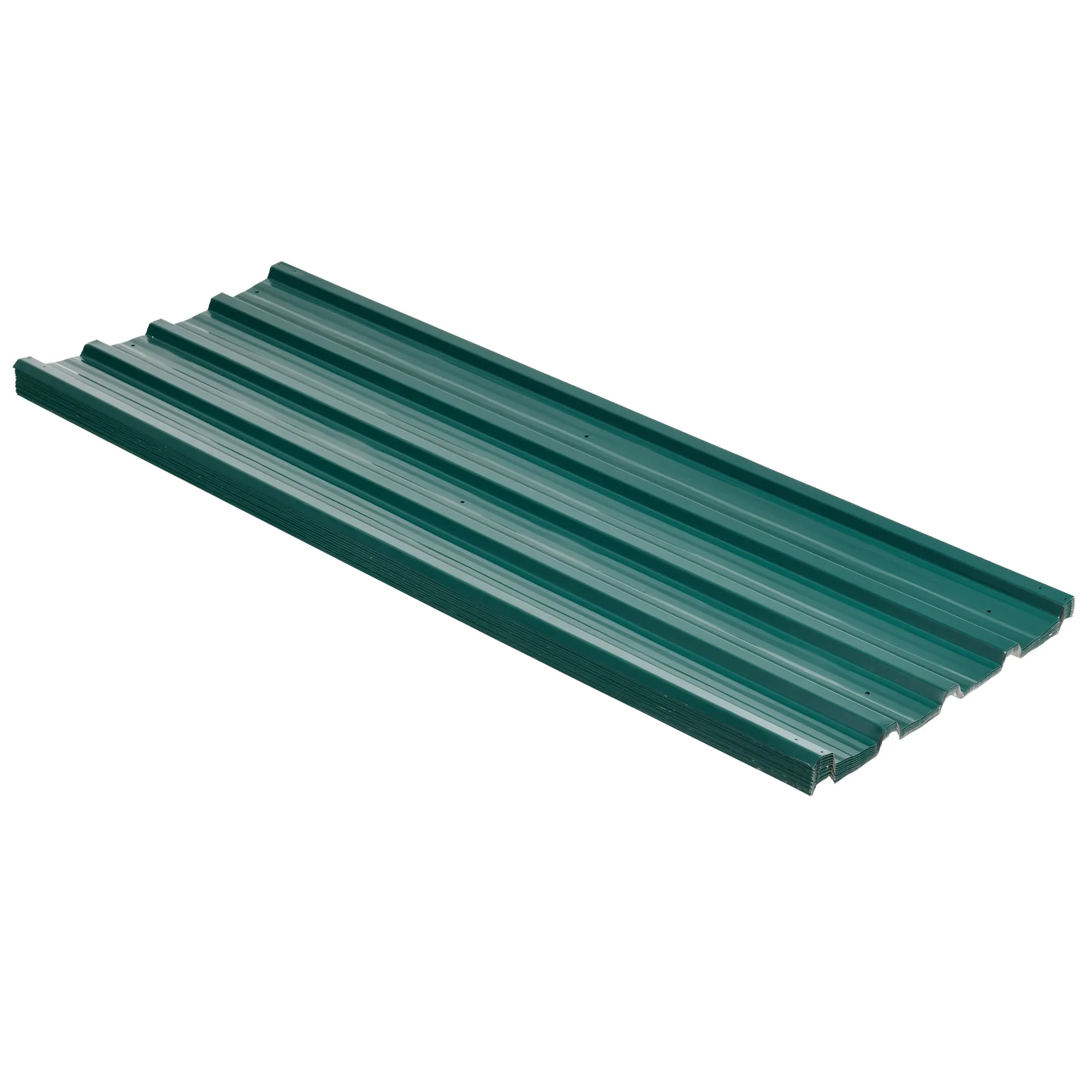 Set of 12 Replacement Panels 129x45 cm for Garden Sheds in Green Galvanized Steel - Image 2