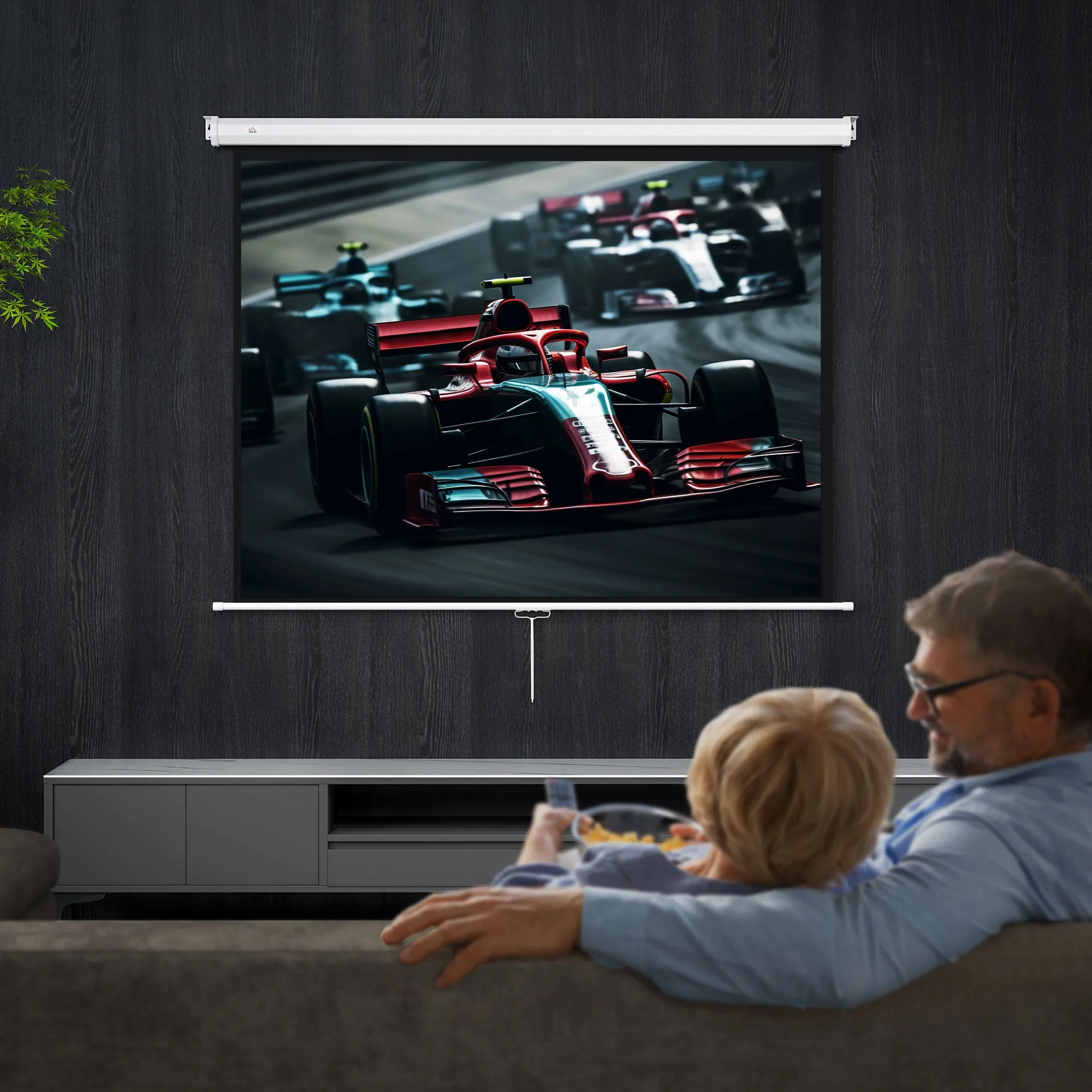 Projector Screen 84" 4:3 Format, 160° Angle and Ceiling or Wall Mount - Image 2