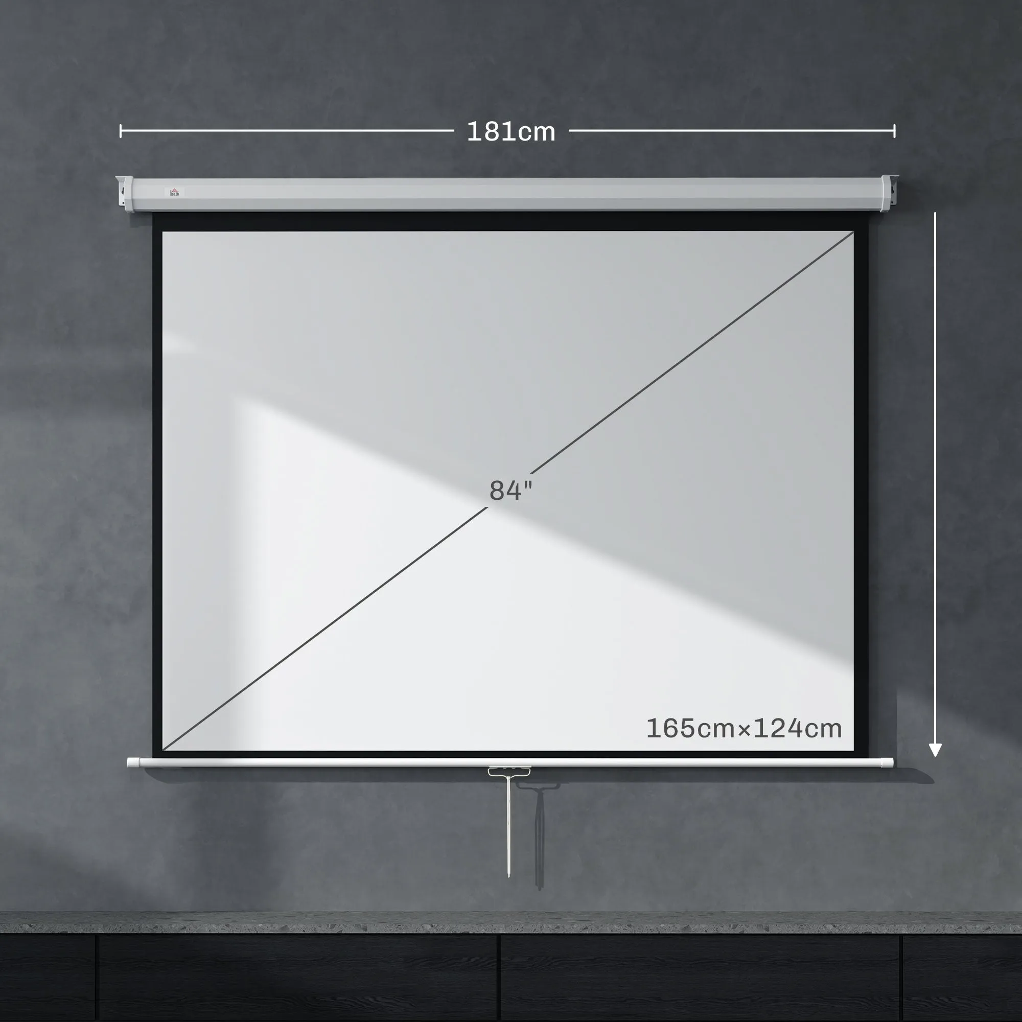 Projector Screen 84" 4:3 Format, 160° Angle and Ceiling or Wall Mount - Image 3