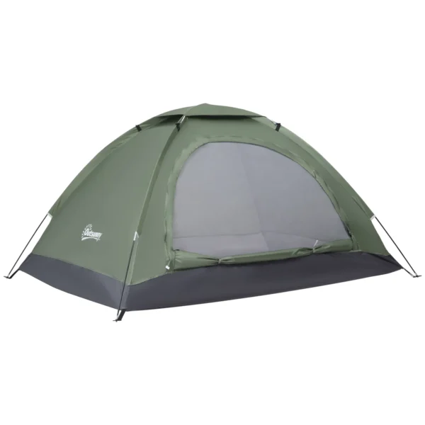Igloo Camping Tent with Zipper Door, Mosquito Net and Mesh Windows, 206x152x110 cm, Green