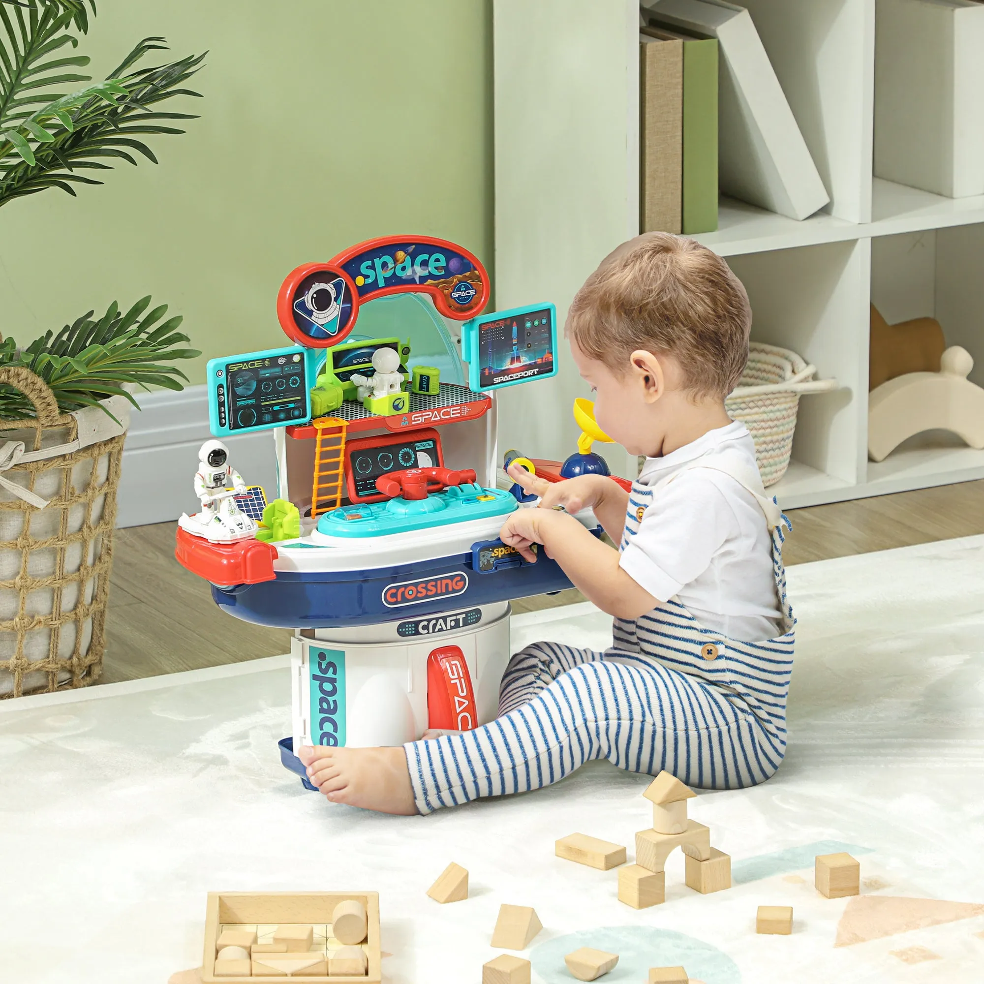 21-Piece Space-Themed Toy Workbench with Sounds and Lights, PP and GPPS, 45.5x24x52.5 cm - Image 2