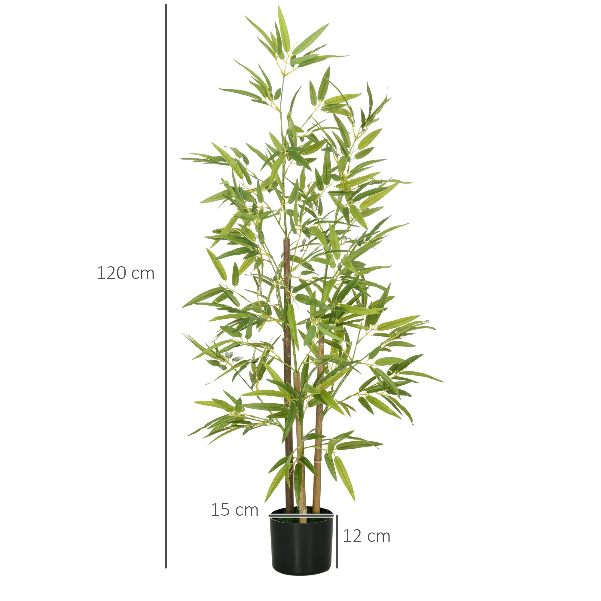 Artificial Bamboo Plant 120cm Tall Indoor with Pot Included - Image 3