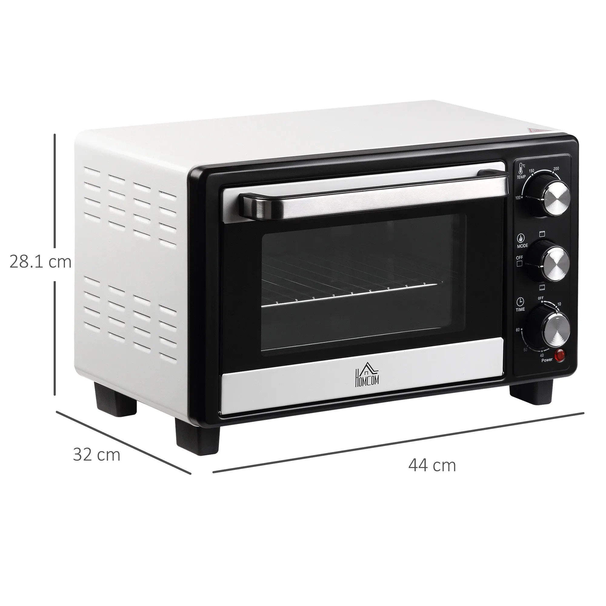 Electric Oven 16L Adjustable Temperature and Timer, 3 Cooking Methods and Accessories, 1400W, White - Image 2