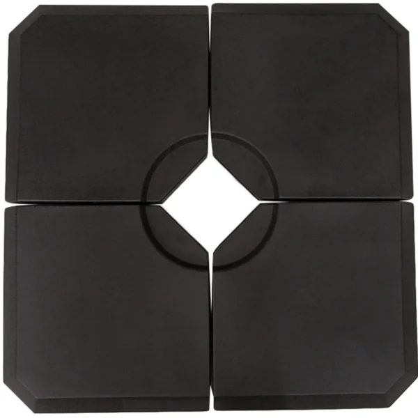 4-Pack Water or Sand Fillable Umbrella Base for 100x100cm Cross Bases, Black
