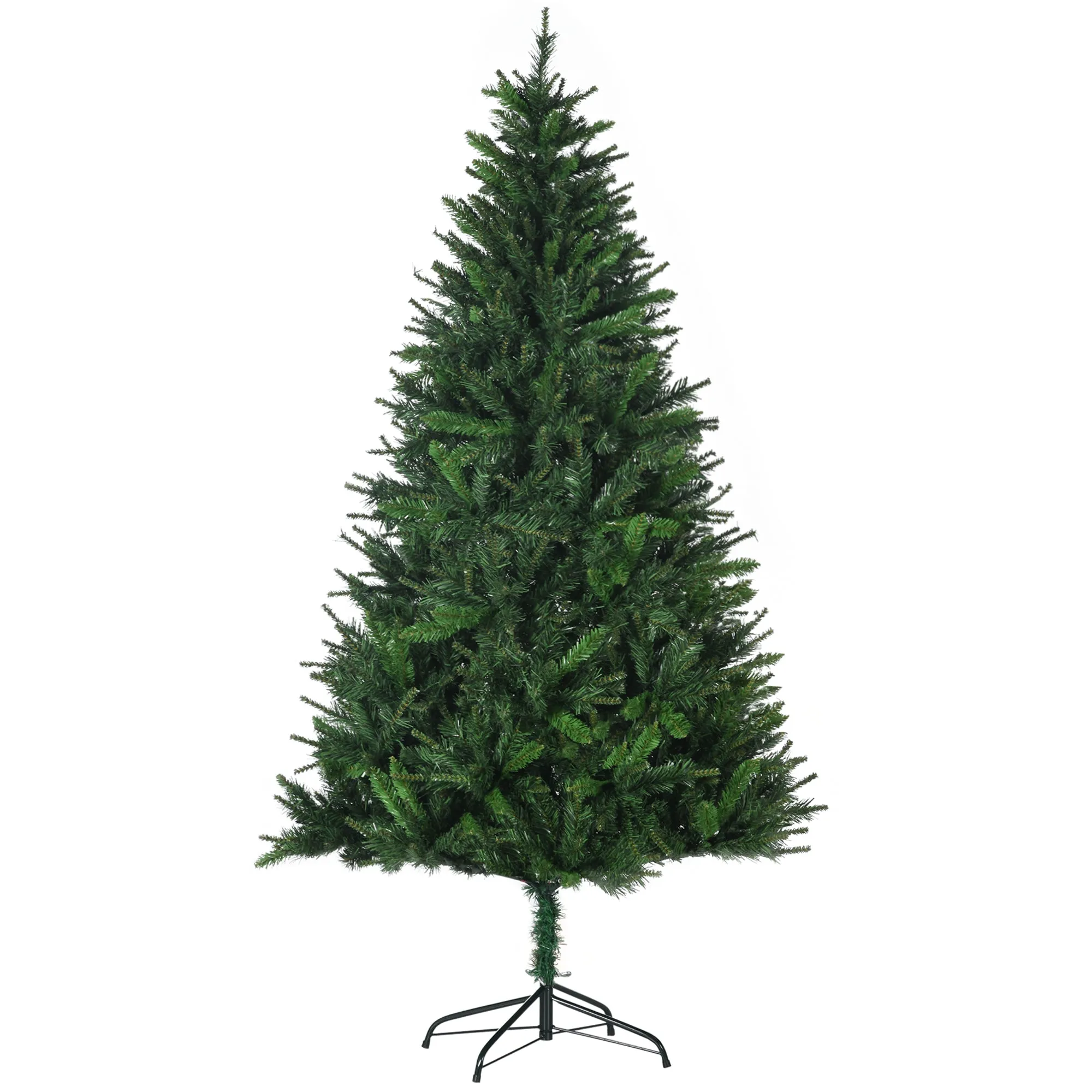 CHRISTMAS TREE - Artificial Christmas Tree 180cm with 786 Branches, 2 Sections and Metal Base, Green