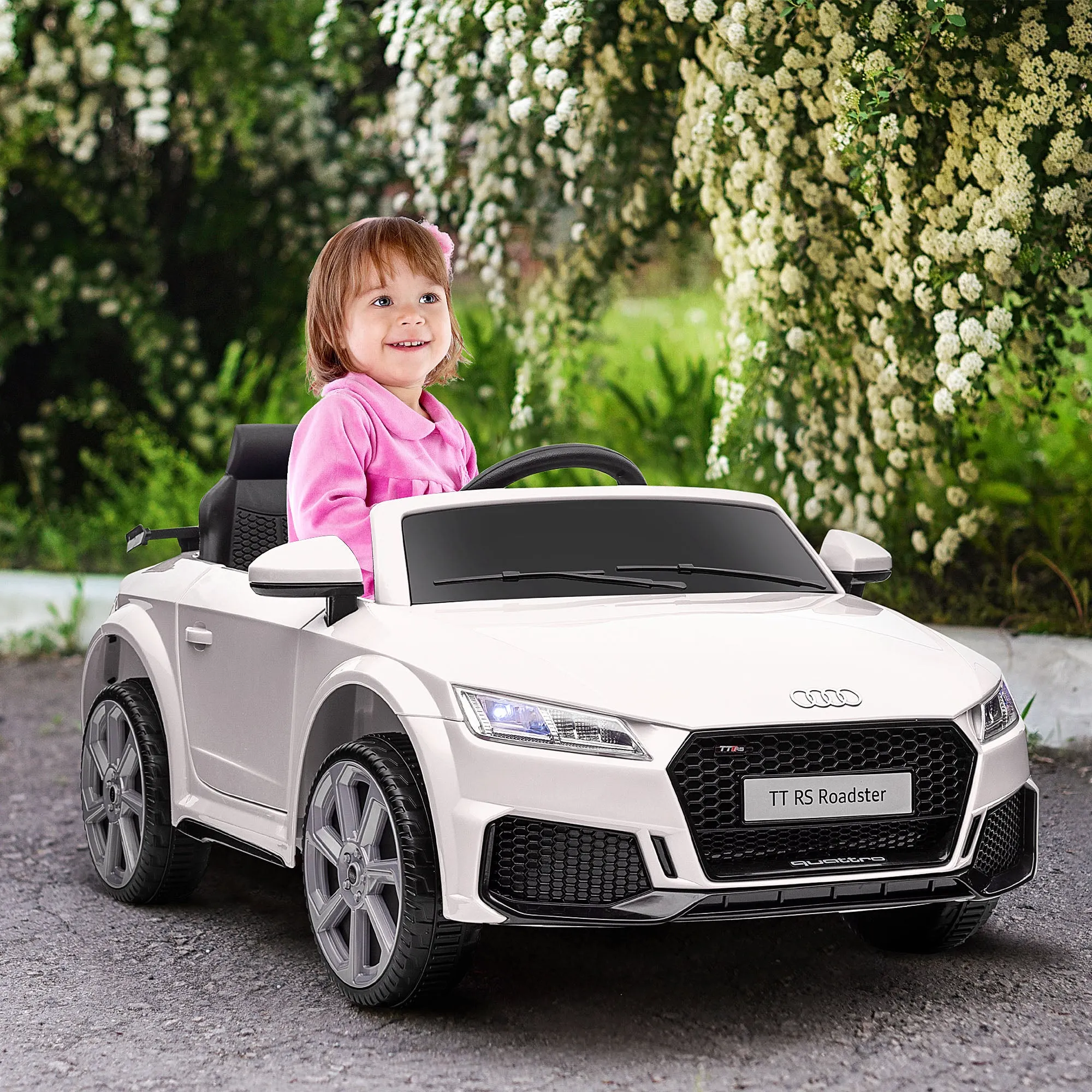 Electric Ride-On Car for Kids 3-5 Years AUDI TT with Remote Control, Opening Doors and LED Headlights, White - Image 2
