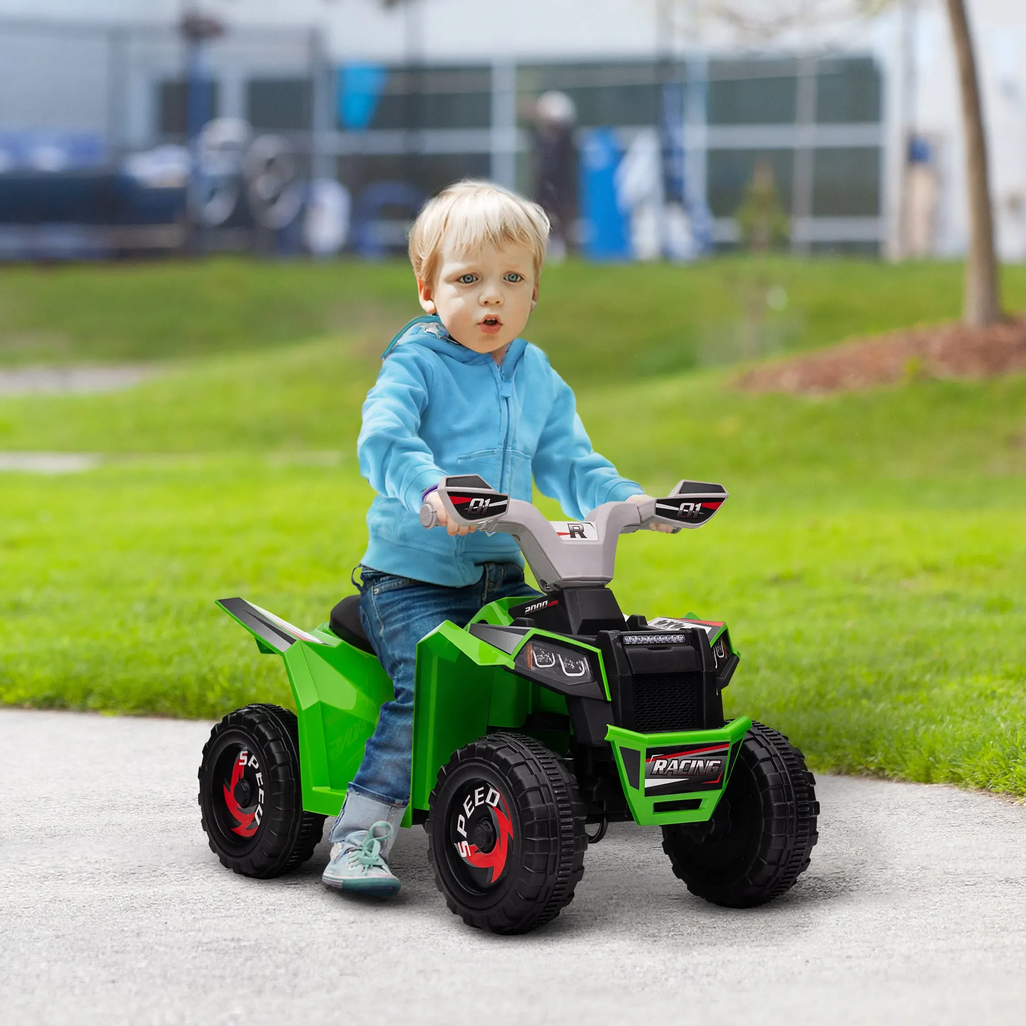 Quad for Children 18-36 Months in PP and Metal, Max Speed 2.5 km/h, 70x41.5x48.5 cm, Green Grey and Black - Image 2