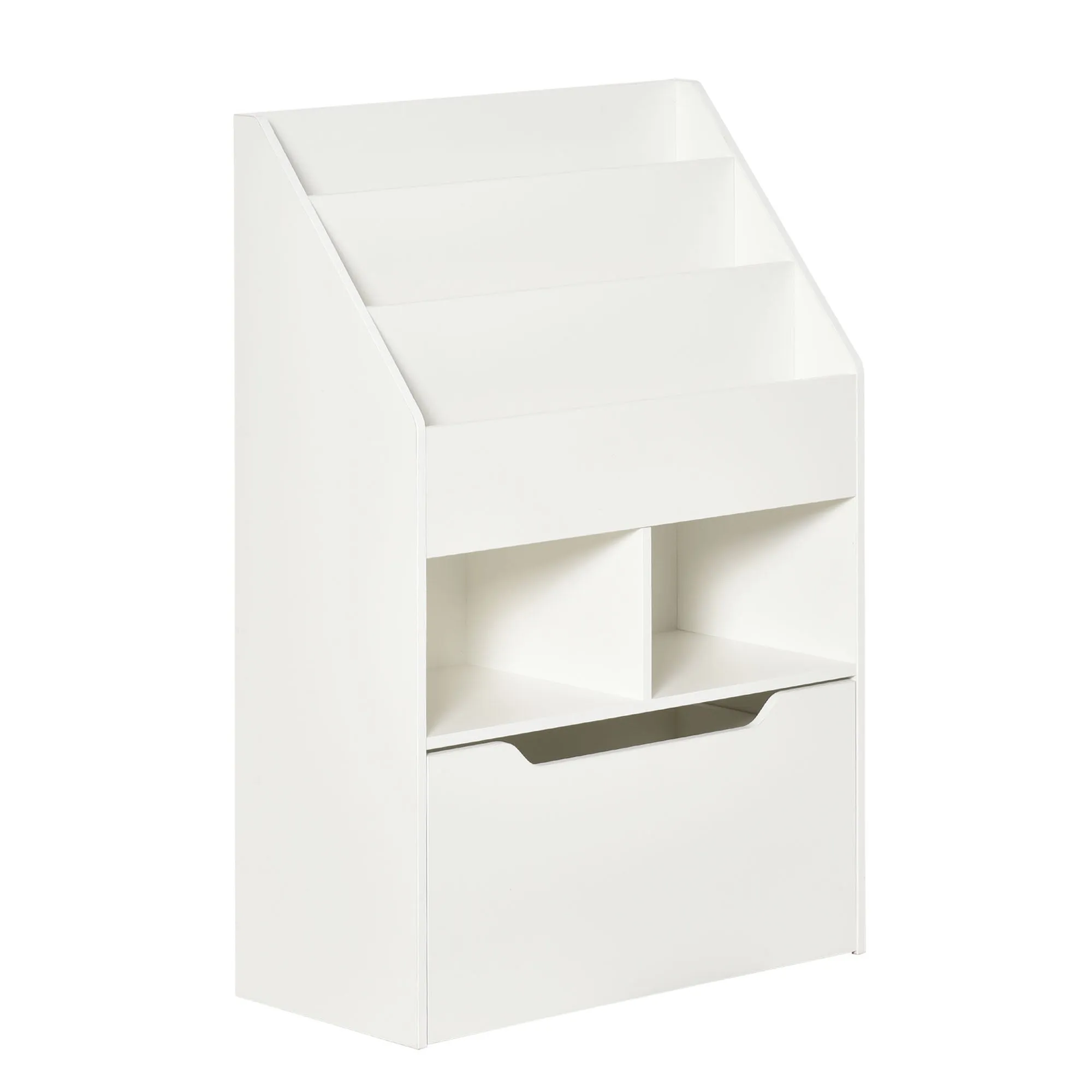 Small Children's Bookcase with MDF Shelves and Drawer, 60x29.9x90cm, White - Image 2