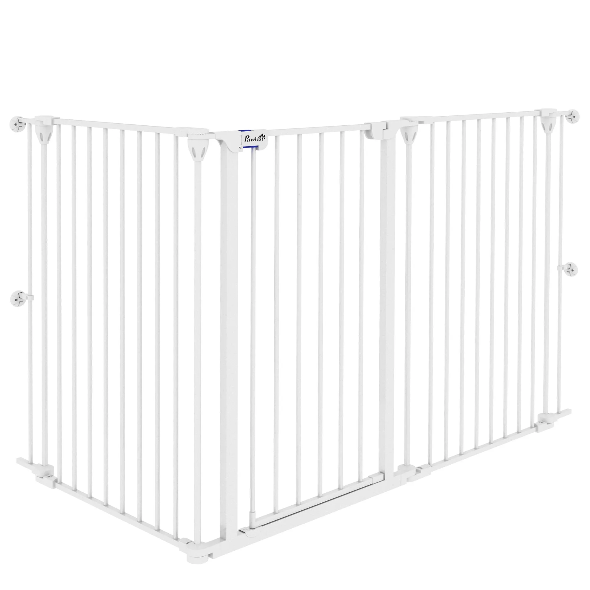 3 Panel Double Lock Medium Dog Gate, 206x90cm, White