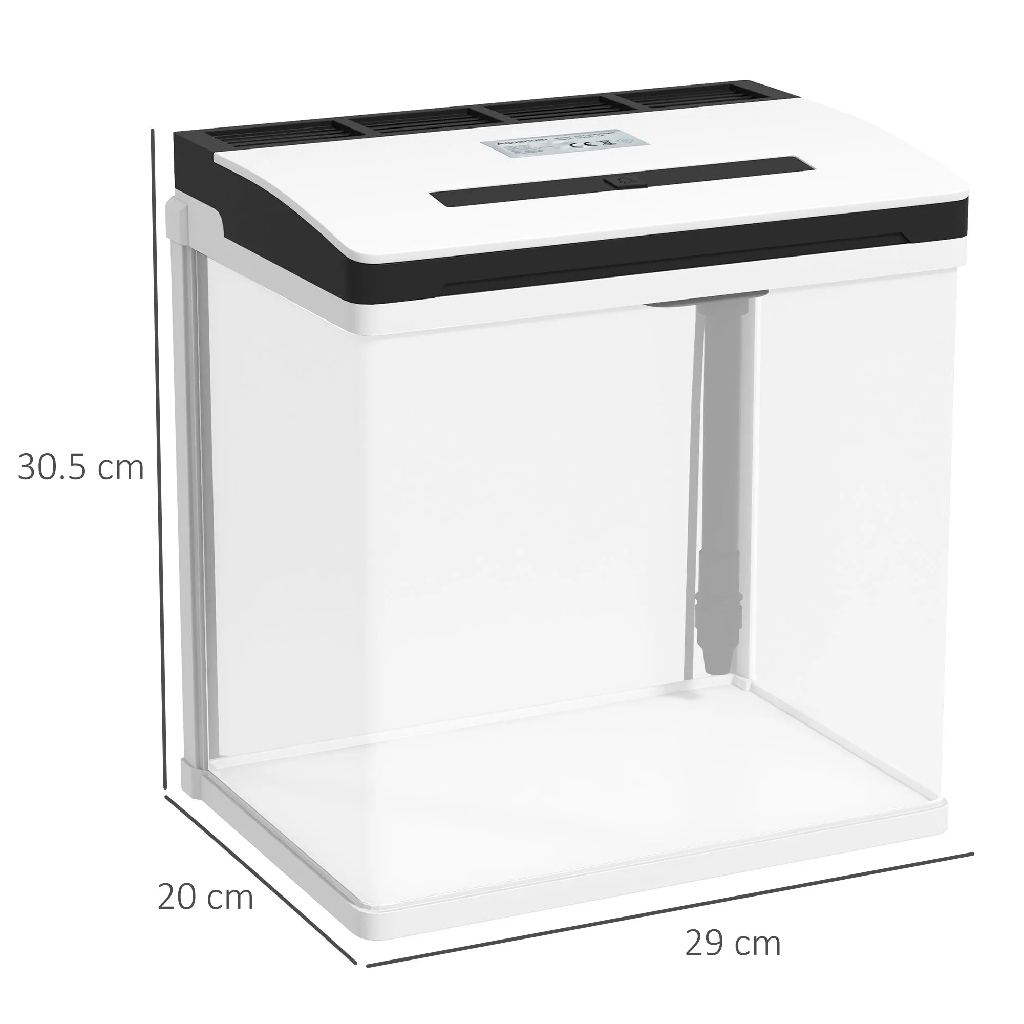 Aquarium 13L LED with Ventilation Holes, HD Glass and ABS, 29L x 20D x 30.5H cm - Image 3