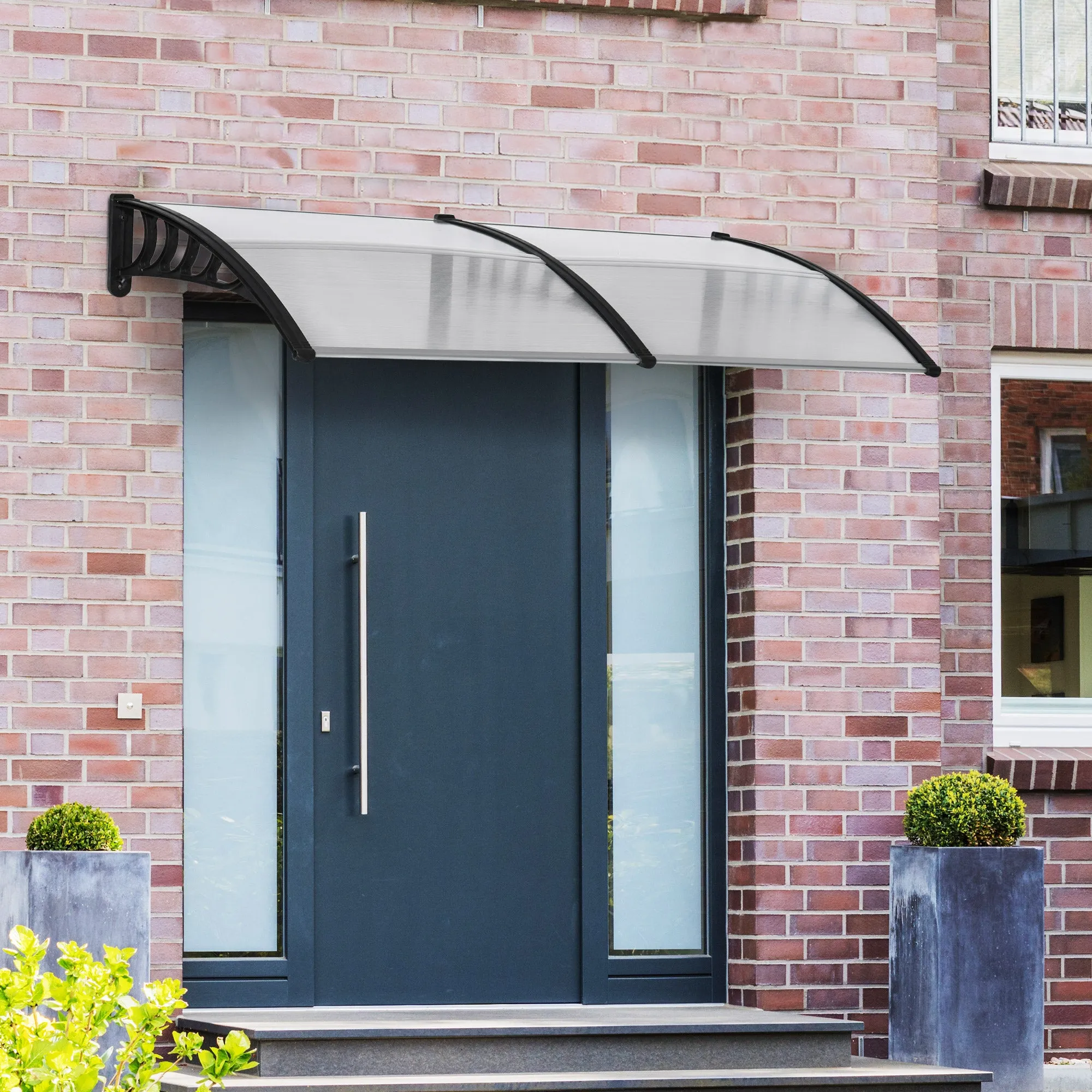 Modern Canopy in Polycarbonate, Aluminum and PP for Balconies, Windows and Doors, 200x96x27 cm - Image 2
