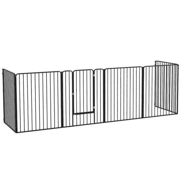6-Panel Modular Steel Dog Playpen for Large Dogs, 164 x 83 x 100 cm, Black