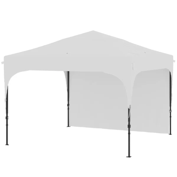 3x3 m Garden Gazebo with Adjustable Height on 3 Levels, in Polyester and Steel, White