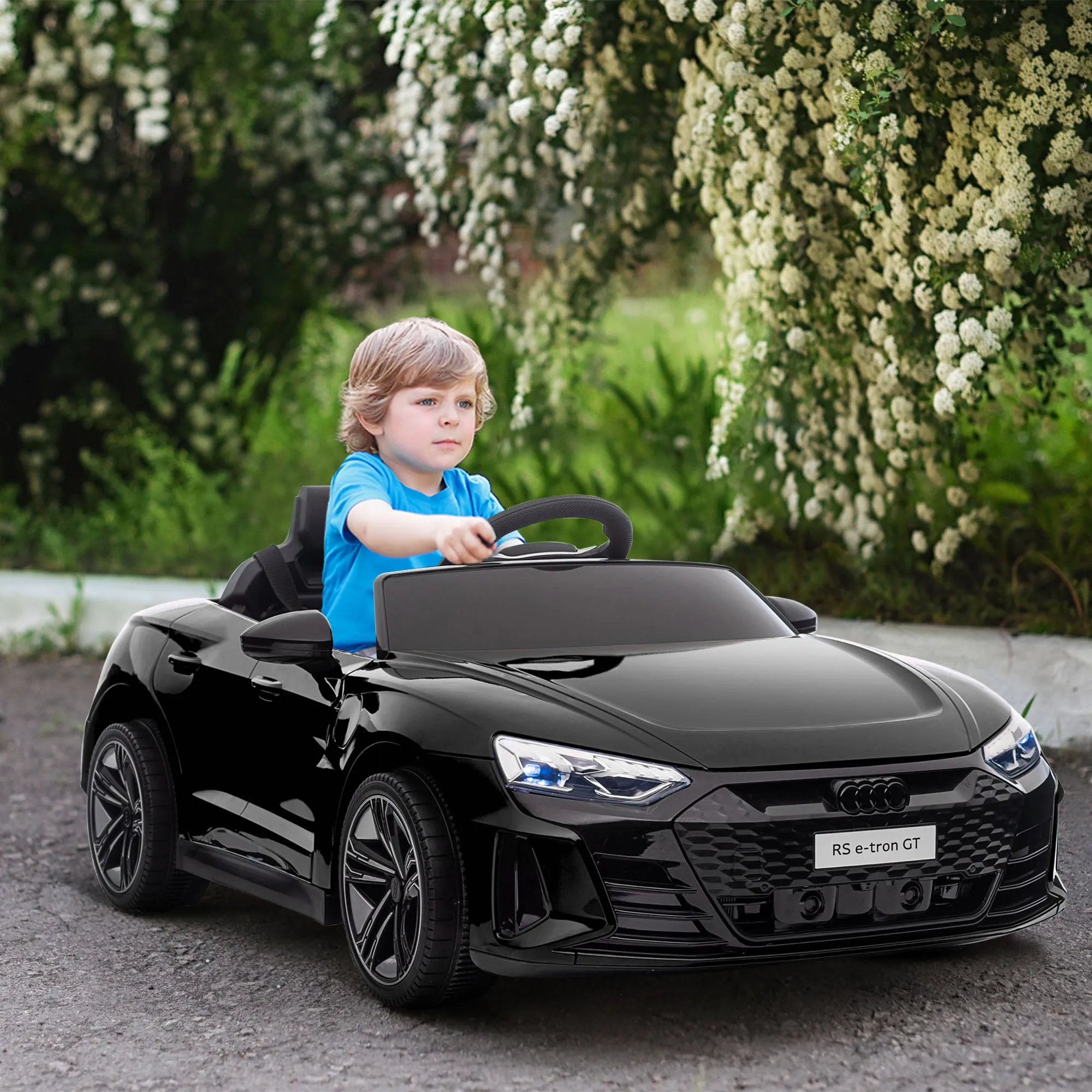 Electric Ride-On Car for Children 5 Years with Audi License, Remote Control and Music, Black - Image 2