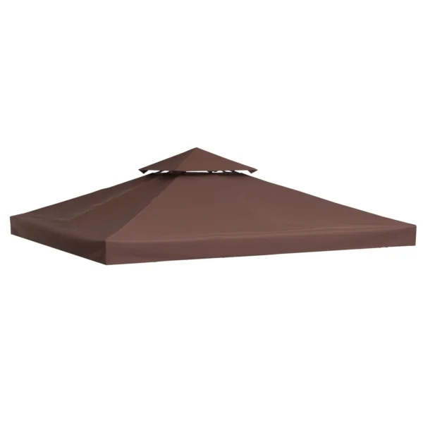 3x3m 2-Tier UV Resistant Replacement Gazebo Roof, Coffee