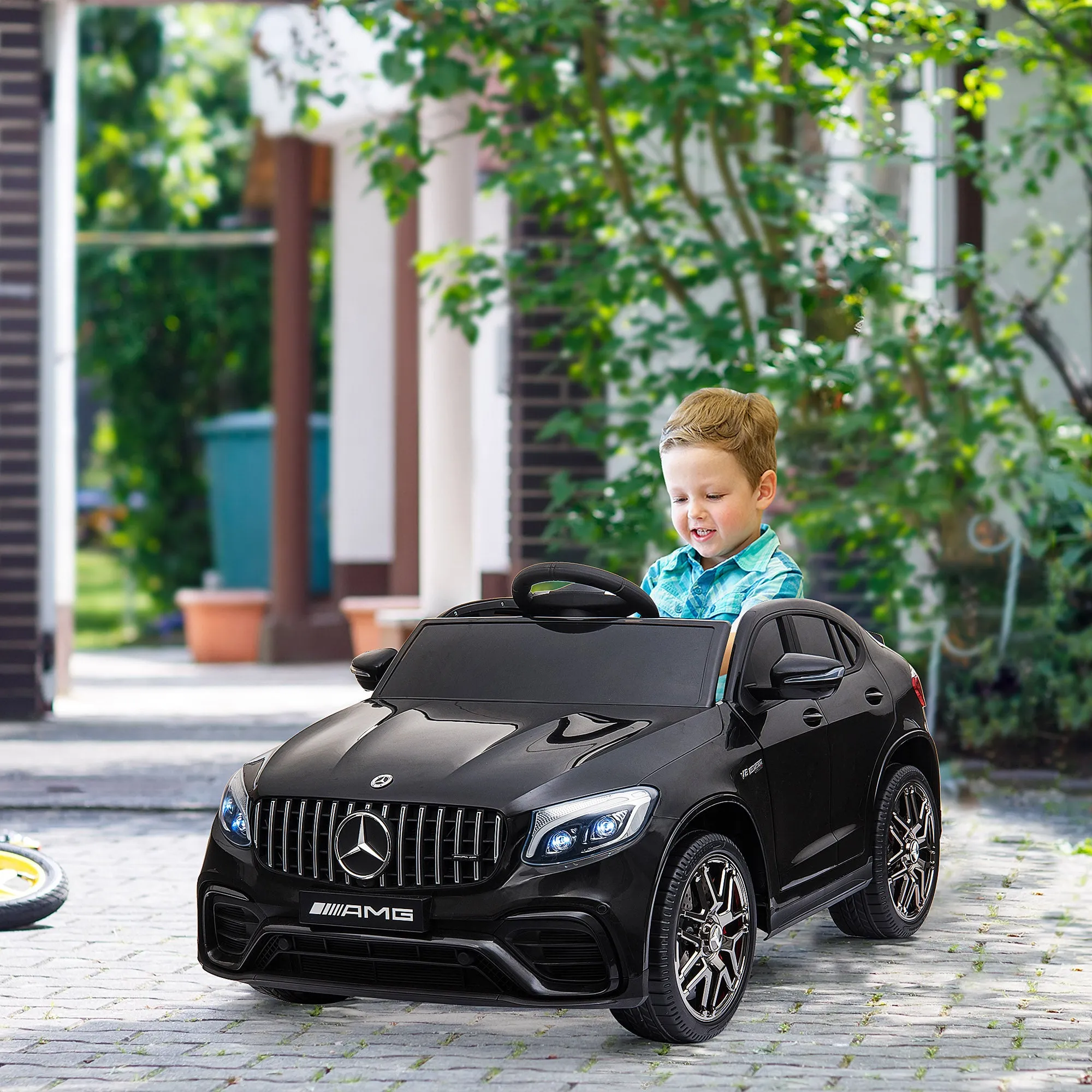 Electric Ride-On Car for Kids 3-5 Years Mercedes with Seat Belt and Remote Control, Black - Image 2
