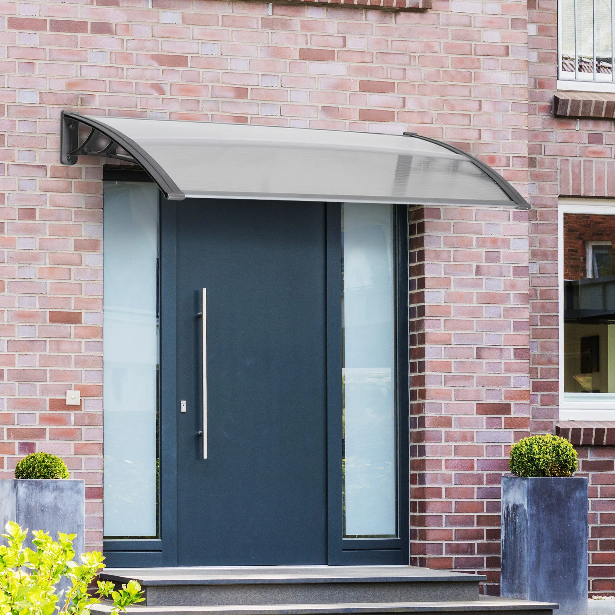 Modern Canopy in Polycarbonate, Aluminum and PP for Balconies, Windows and Doors, 110x60x18 cm - Image 2