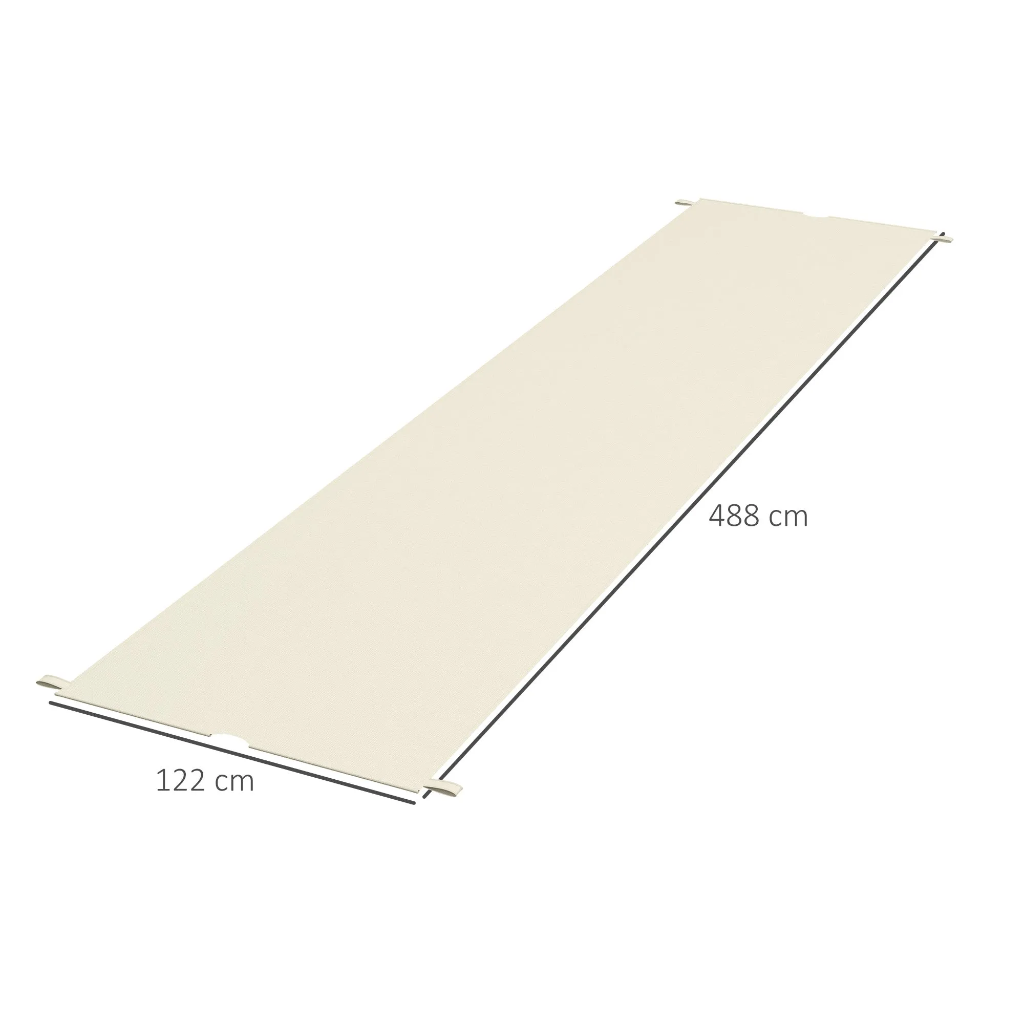 3x3m Polyester Pergola Gazebo Cover with Pockets and Straps, 488x122cm, Cream White - Image 3