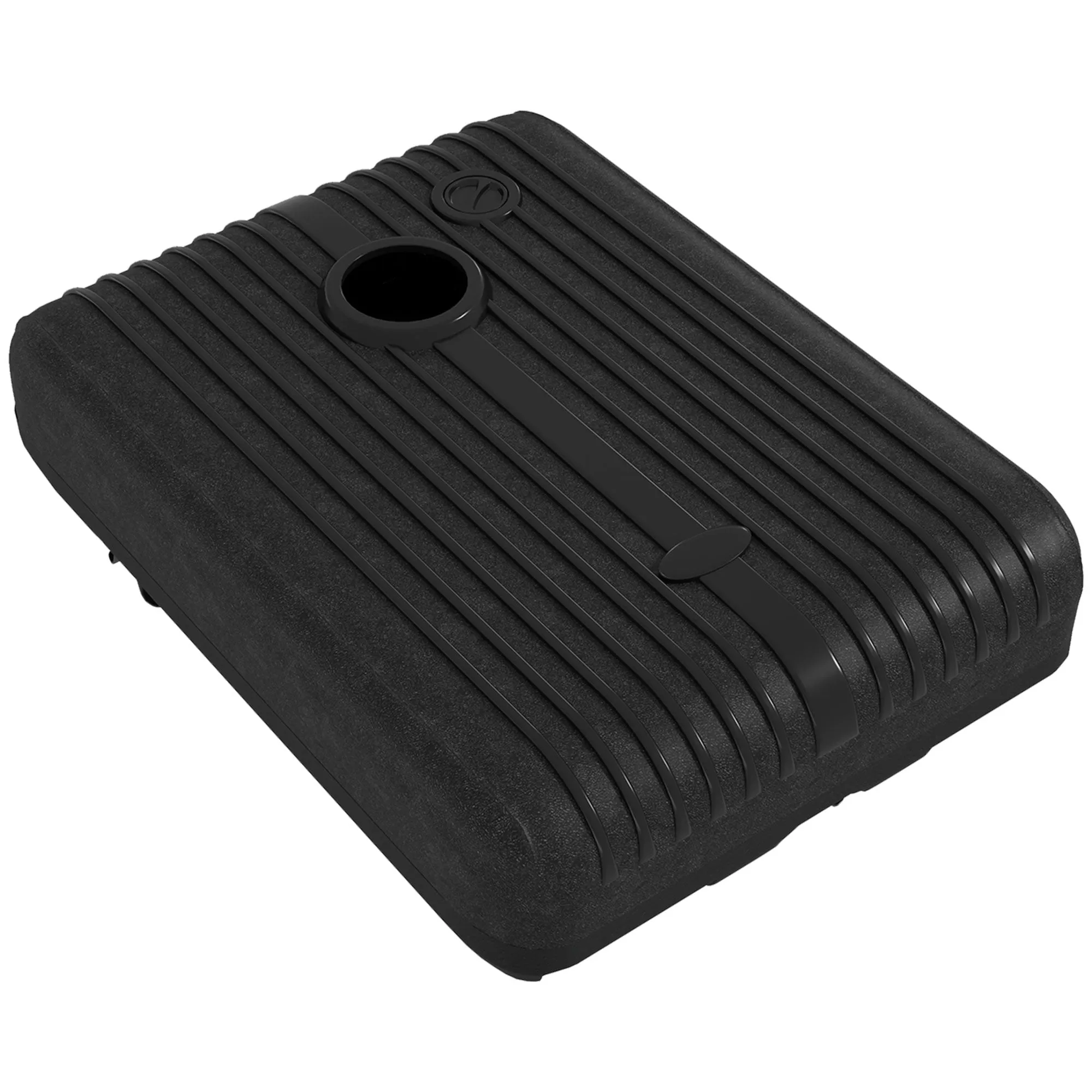 Garden Umbrella Base Fillable with Water and Sand 70-90 kg, Wheels and Handle in HDPE, 80x60 cm, Black