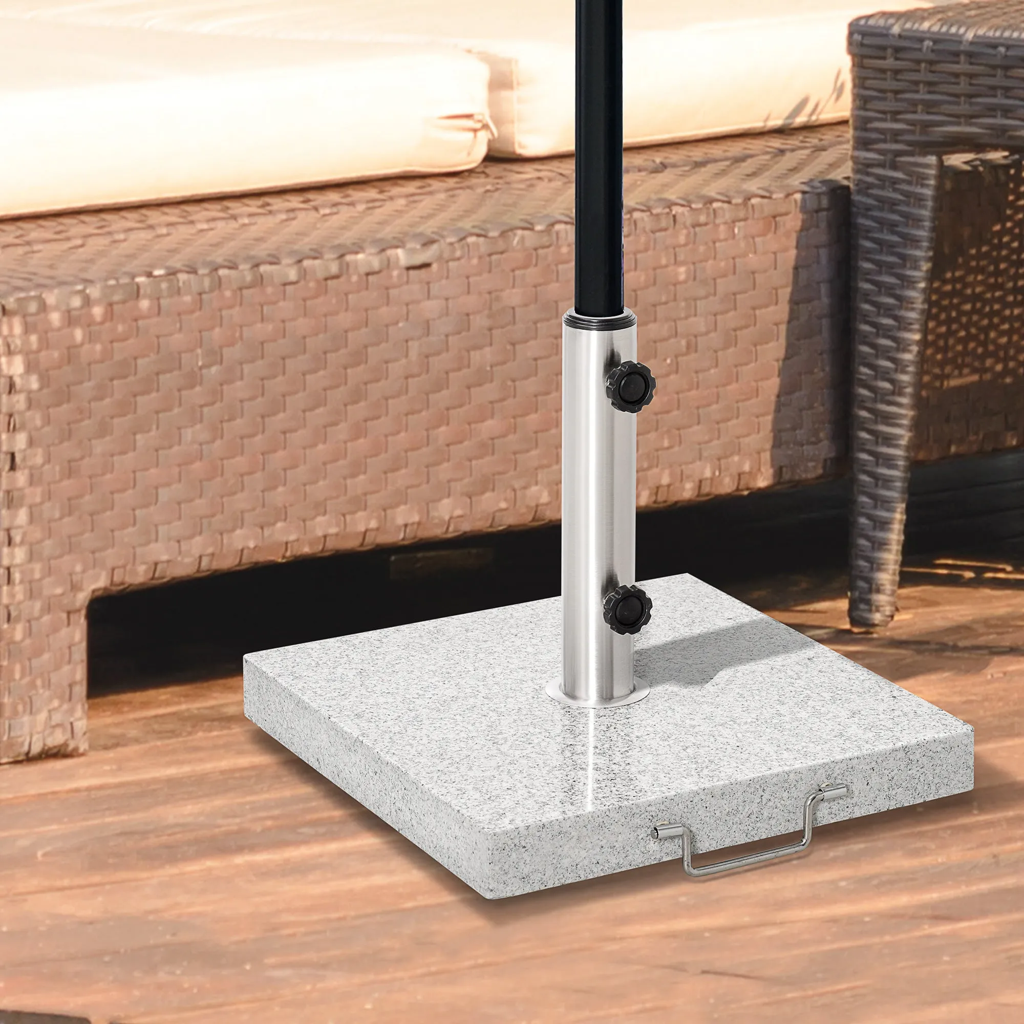 Marble Garden Umbrella Base Stand Weight 25kg 40×40×36cm - Image 2