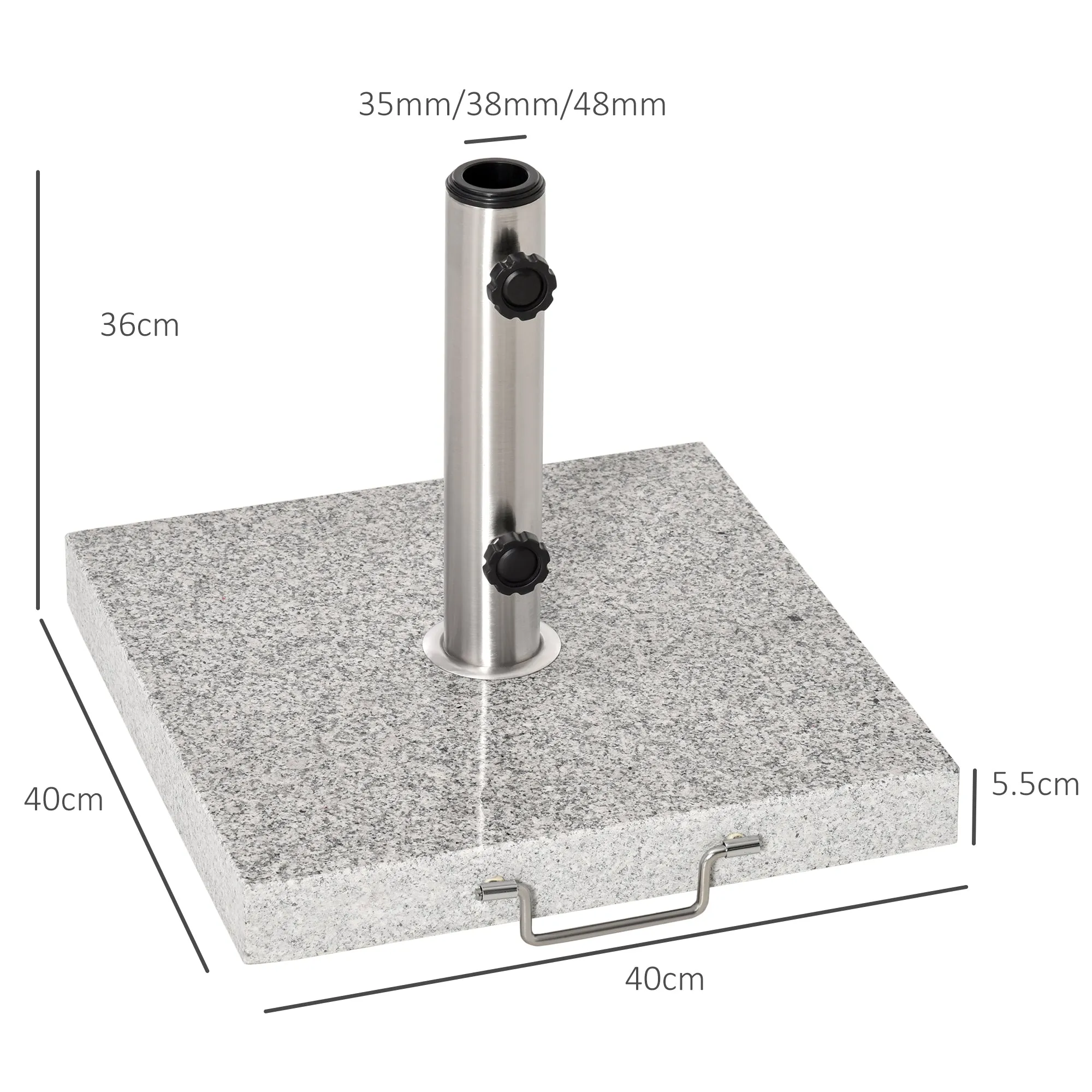 Marble Garden Umbrella Base Stand Weight 25kg 40×40×36cm - Image 3